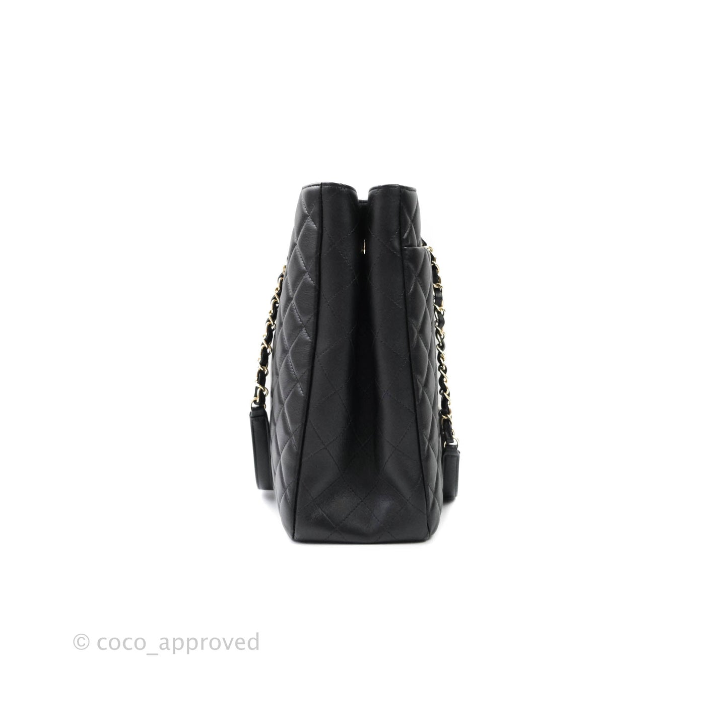Chanel Quilted Timeless Tote Black Calfskin Gold Hardware