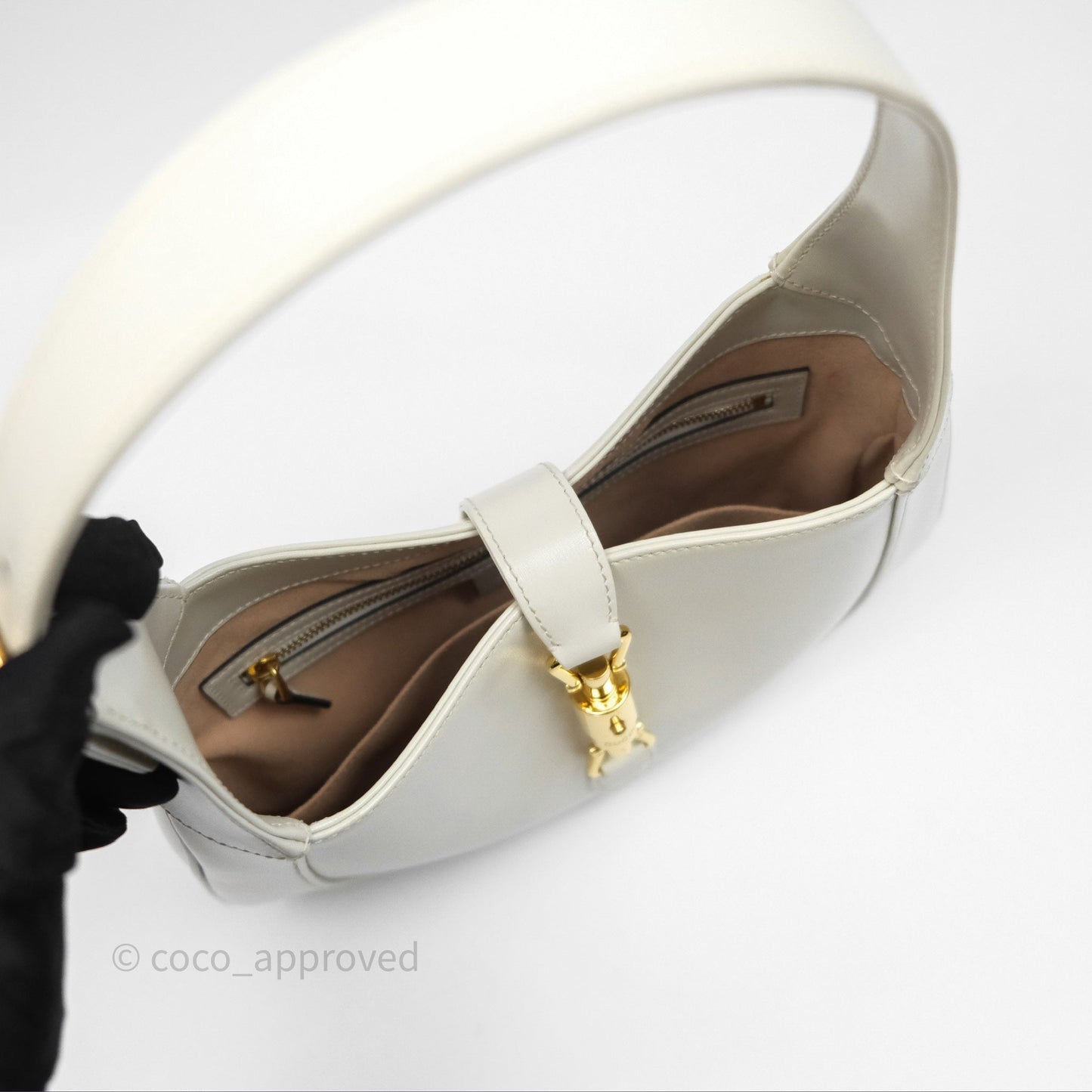 Gucci Jackie 1961 White Small Shoulder Bag Gold Hardware