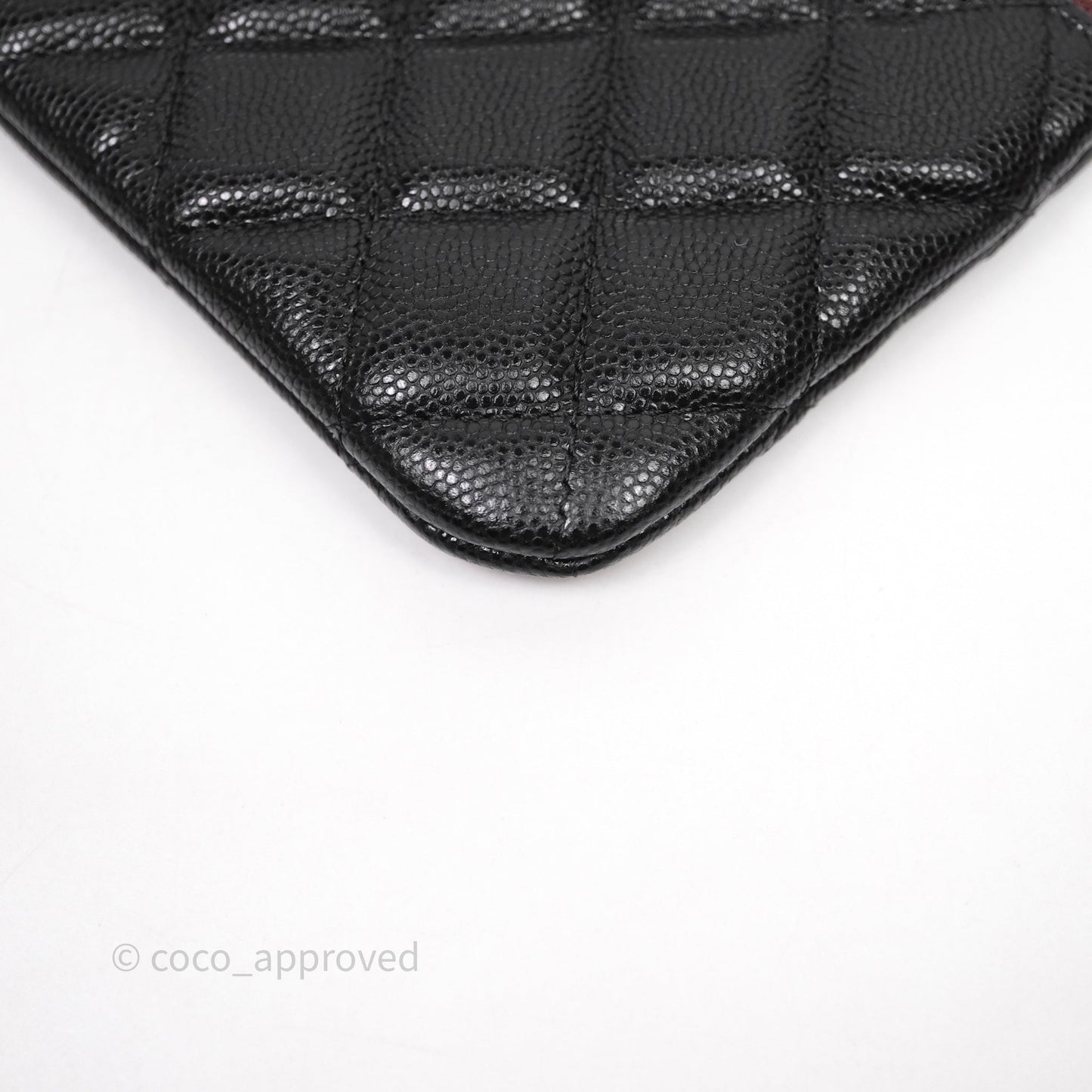 Chanel Quilted Mini O case Black Caviar Gold Hardware