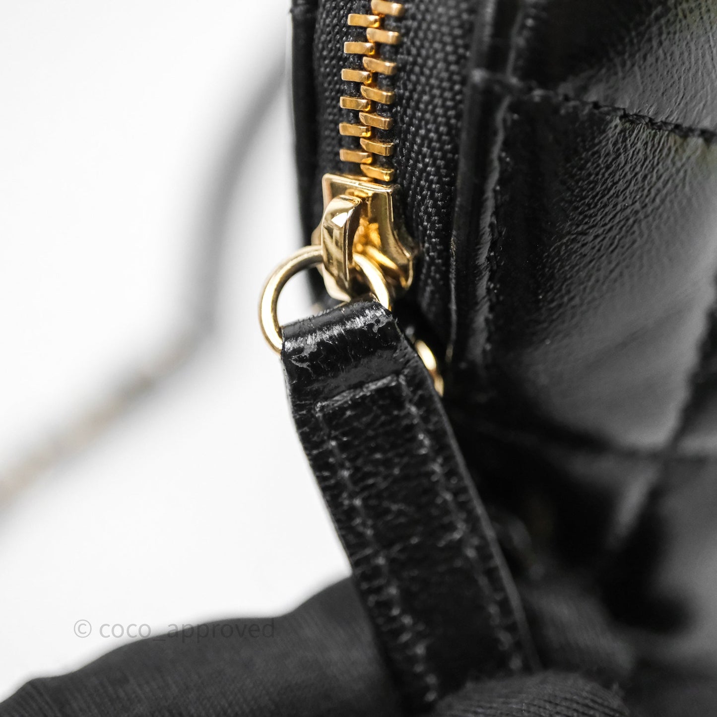 Chanel Handle Clutch with Chain Black Shiny Lambskin Gold Hardware