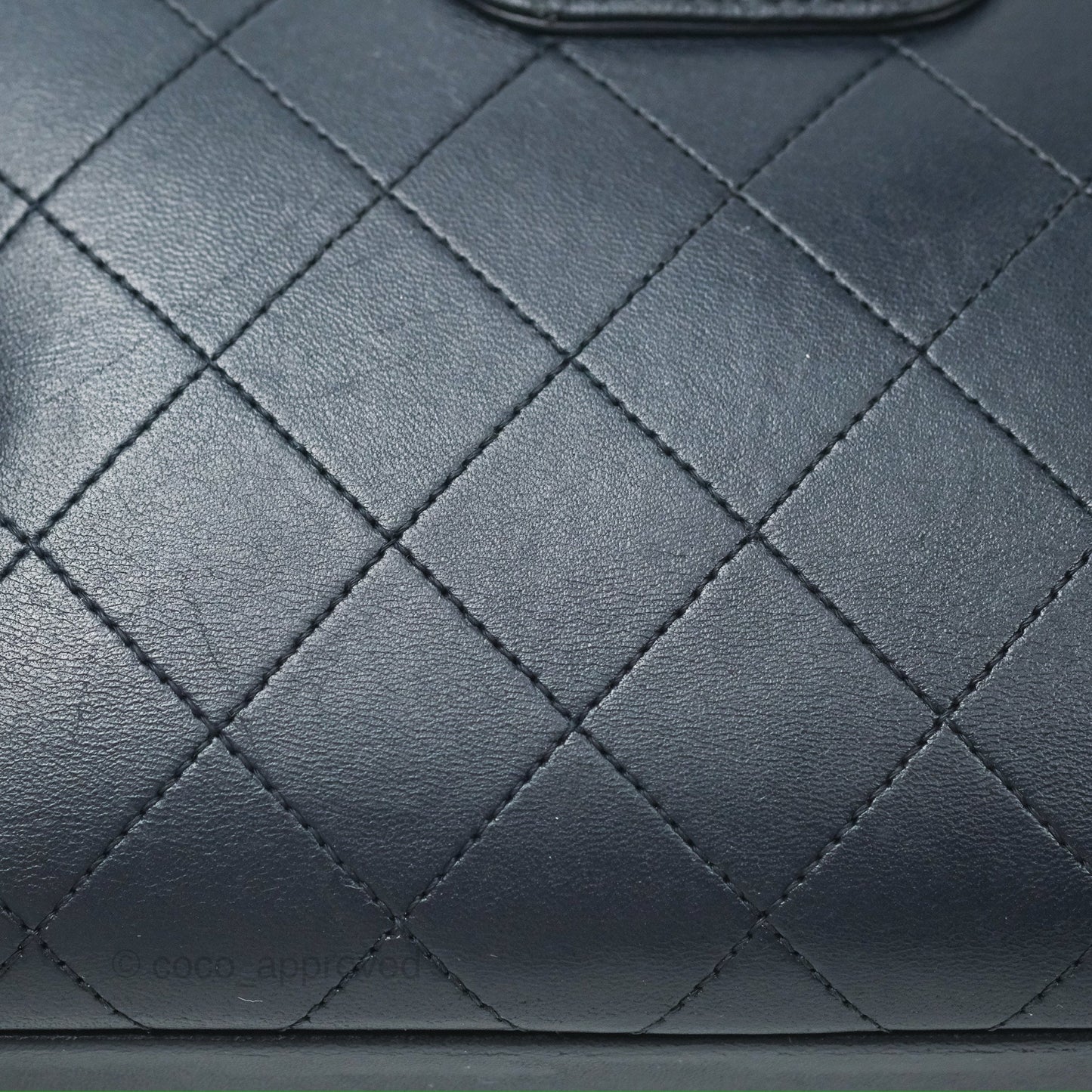 Chanel Medium Around The Corner Shopping Tote Navy Lambskin