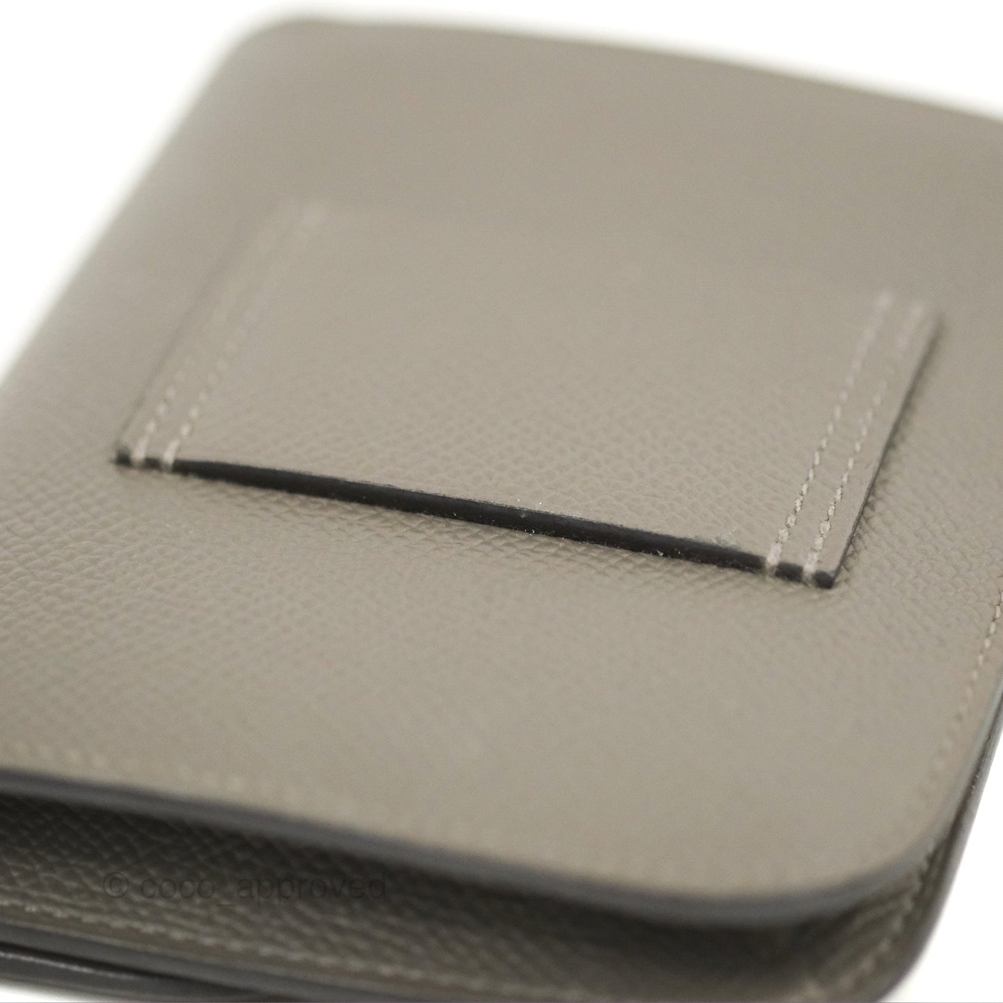 Hermès Constance Slim Wallet Gris Meyer 0L Epsom Gold Hardware