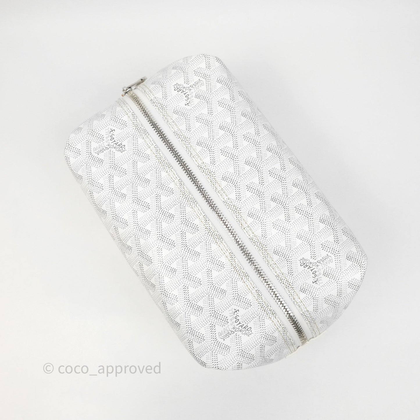 Goyard Bowling 25 Toiletry Bag White Goyardine Canvas