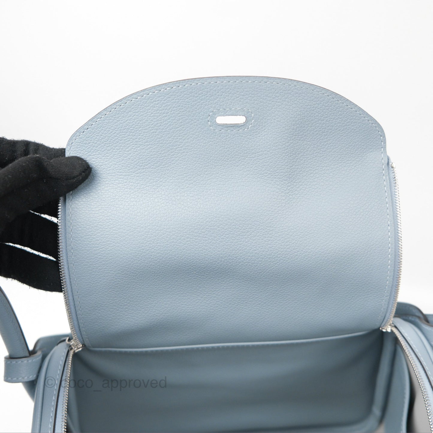 Hermès Lindy 26 Blue Lin Evercolor Palladium Hardware