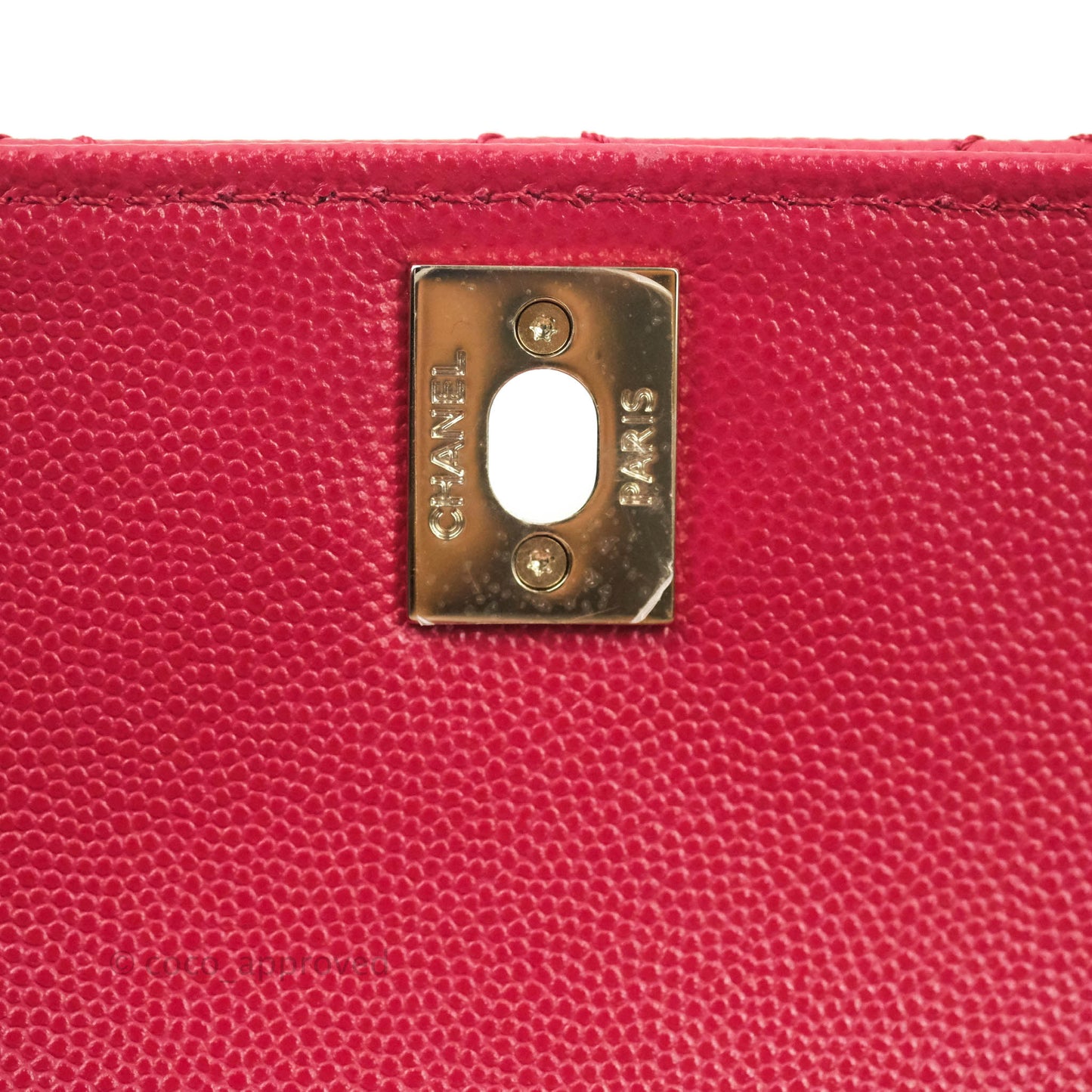 Chanel Mini (Small) Coco Handle Quilted Red Caviar Gold Hardware 21A