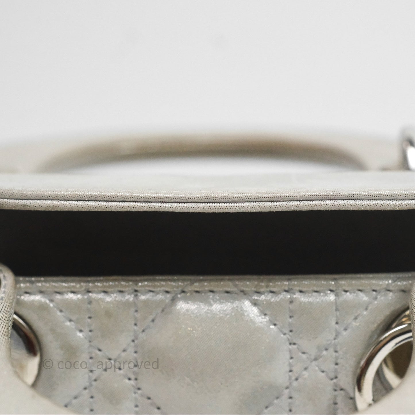 Christian Dior Calfskin Cannage Mini Lady Dior Grey
