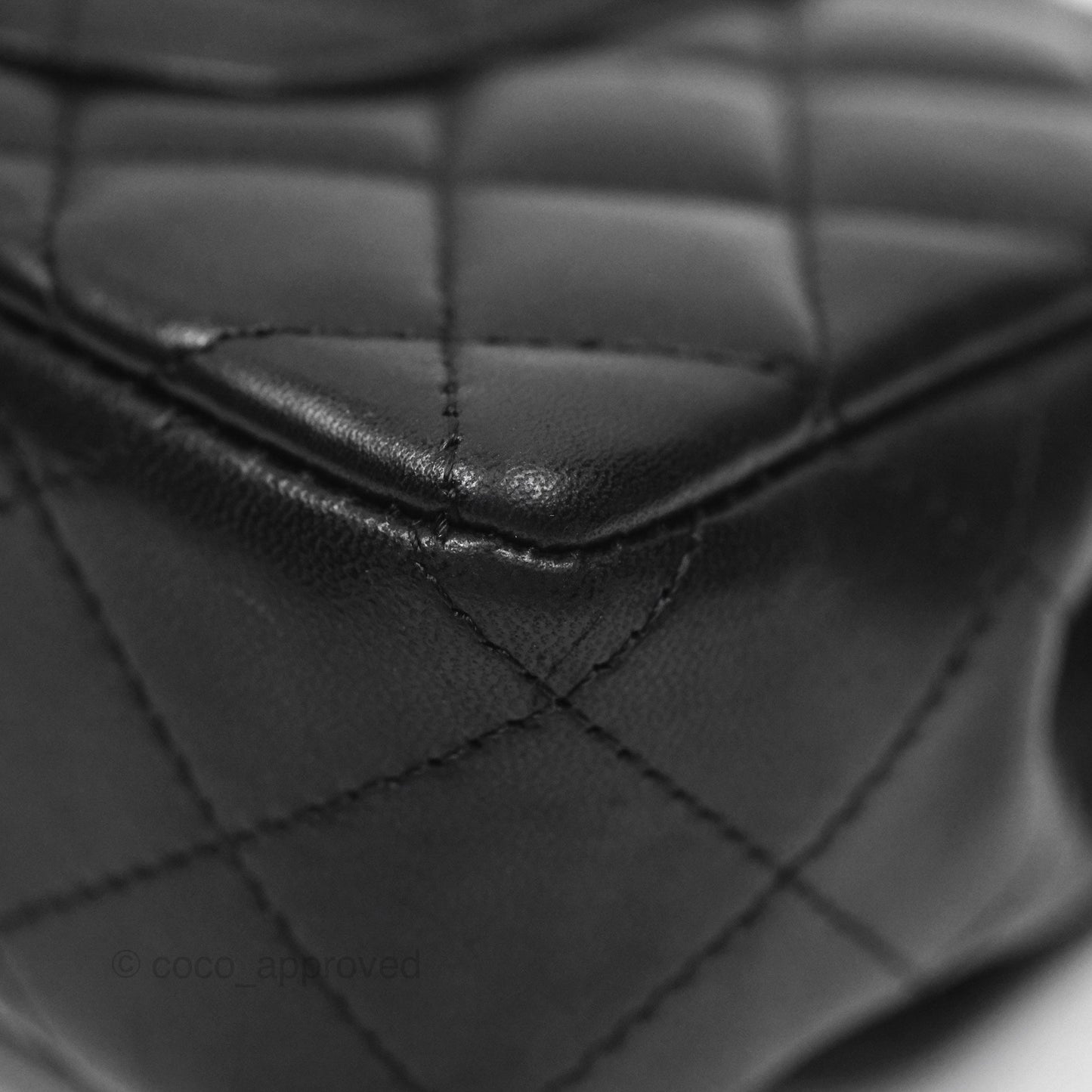 Chanel Quilted East West Flap Bag Black Lambskin Gold Hardware