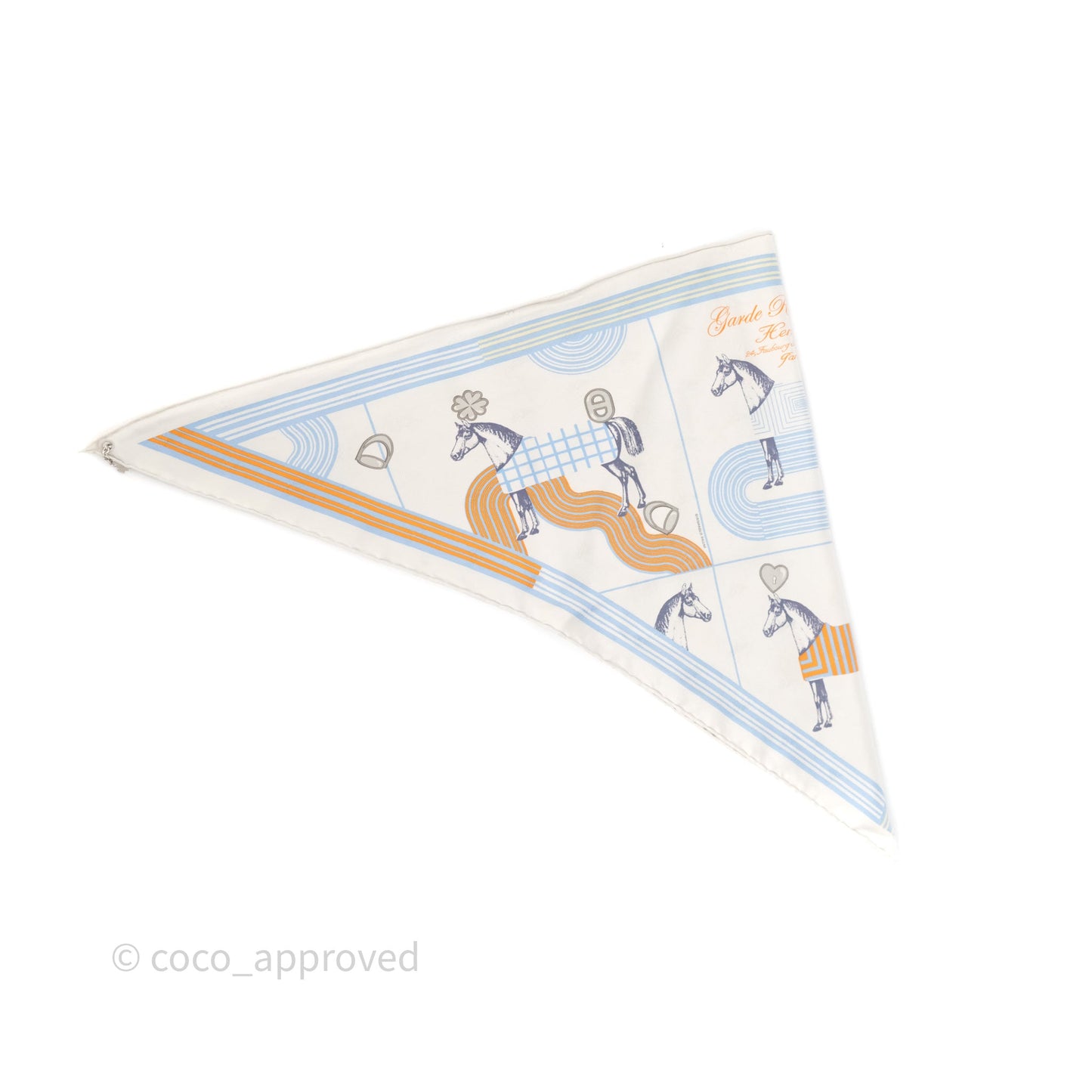 Hermès Garde Robe Pop Triangle Scarf Silk Blue/Grey