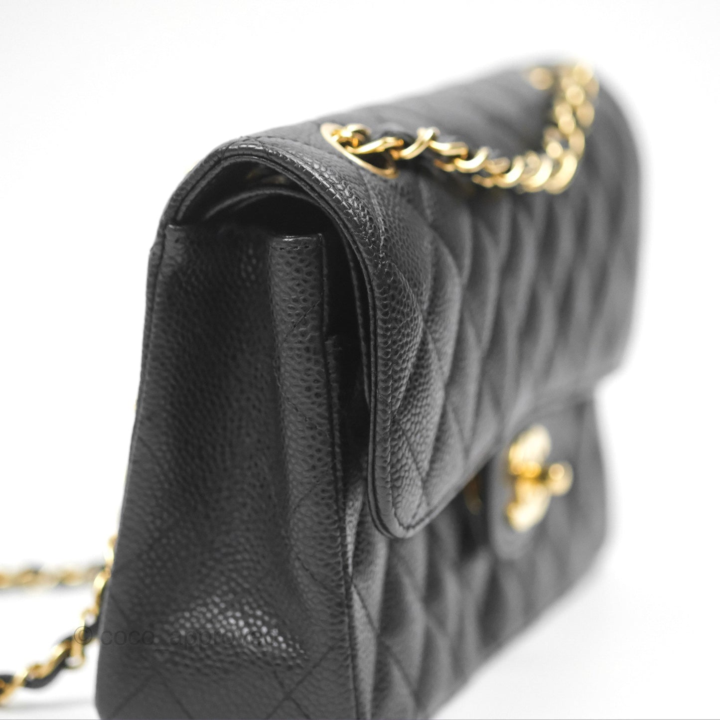 Chanel Small Quilted Classic Flap Black Caviar 24K Gold Hardware