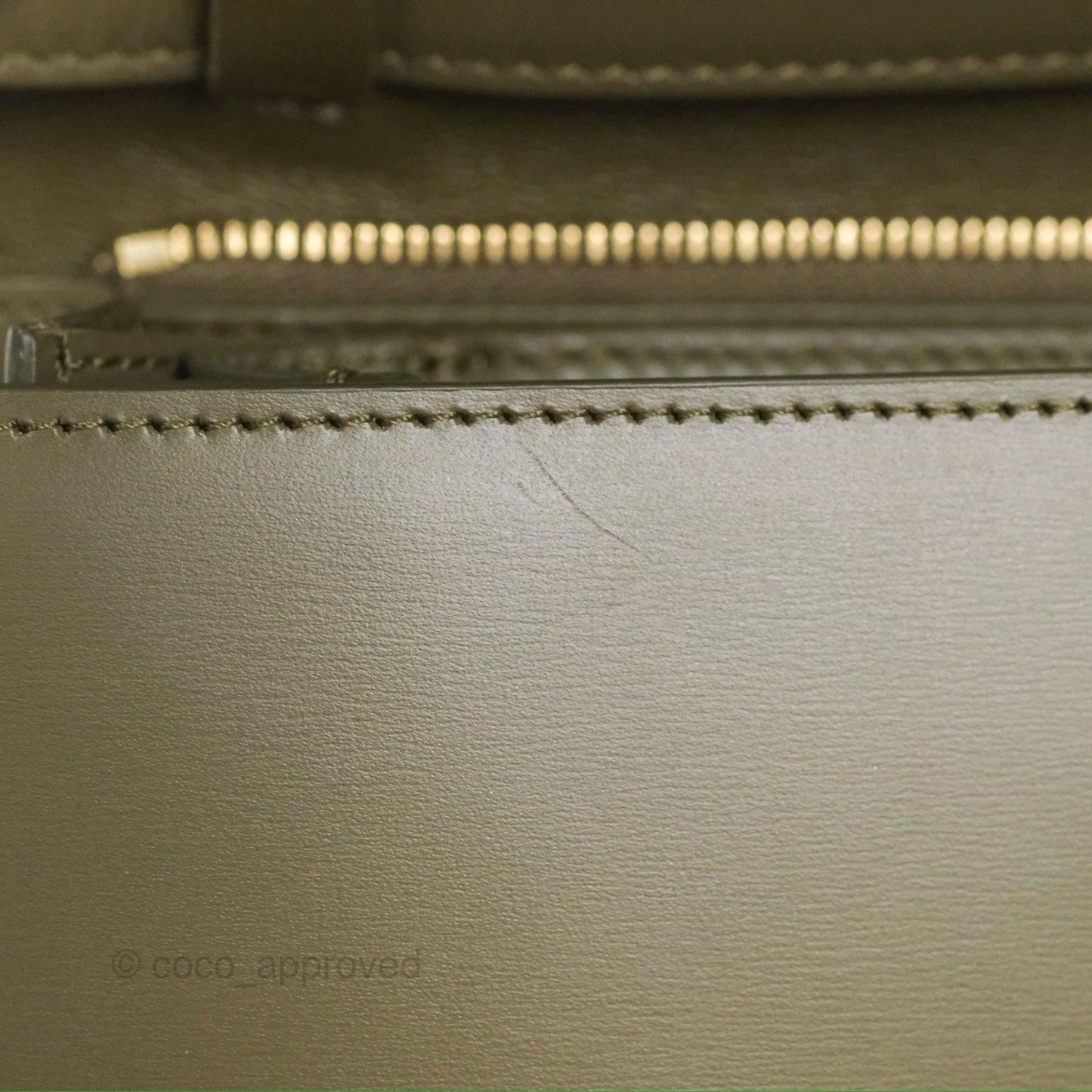 Celine Medium Classic Box Flap Dark Olive Green Box Calfskin Gold Hardware