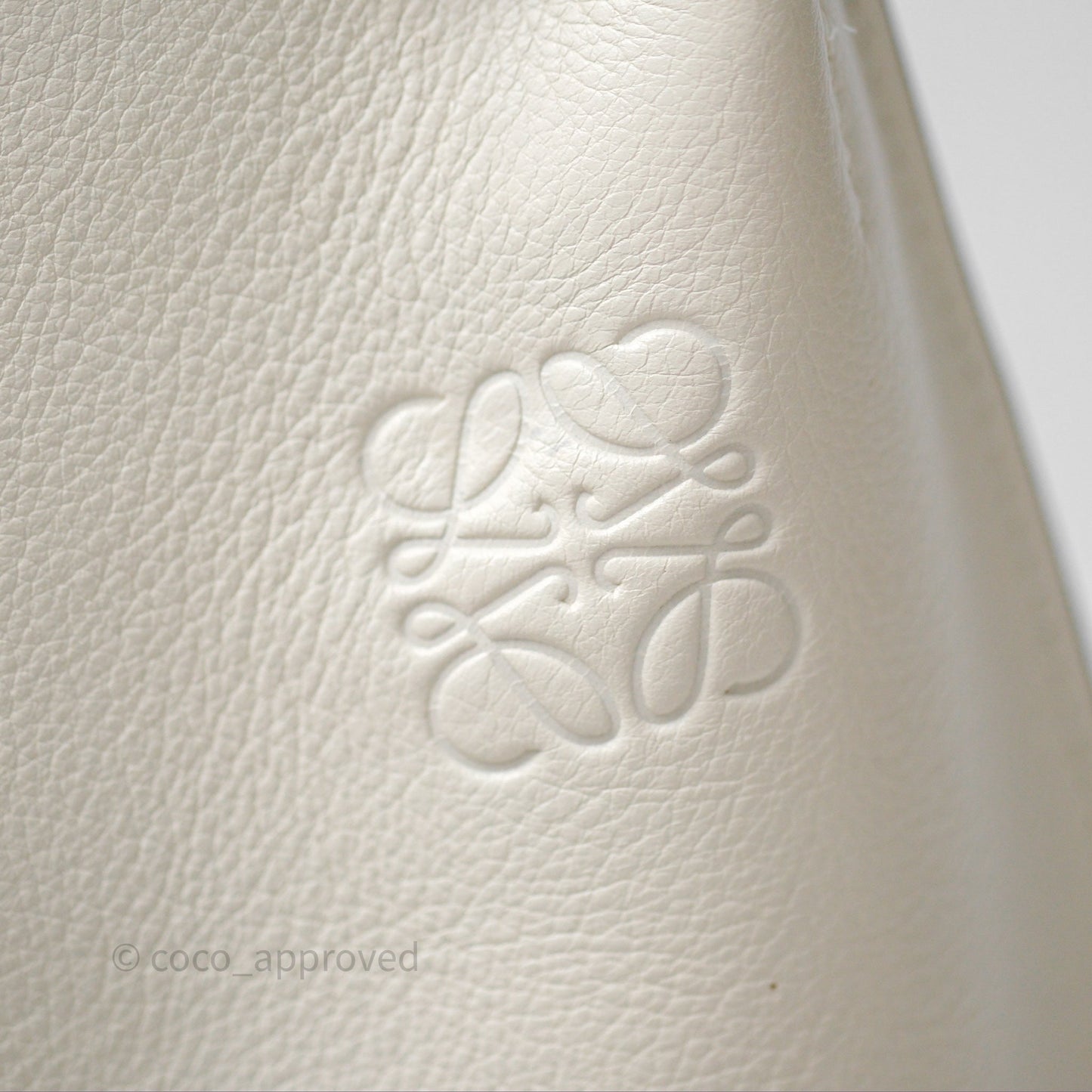 Loewe Gate Bucket Handle Bag Soft White Grained Calfskin