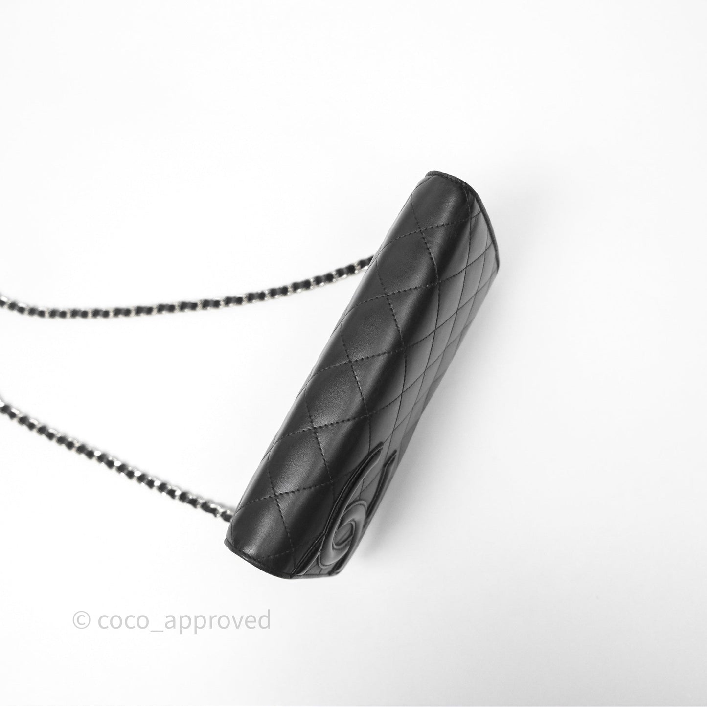 Chanel Quilted Wallet on Chain WOC Cambon Black Calfskin Silver Hardware