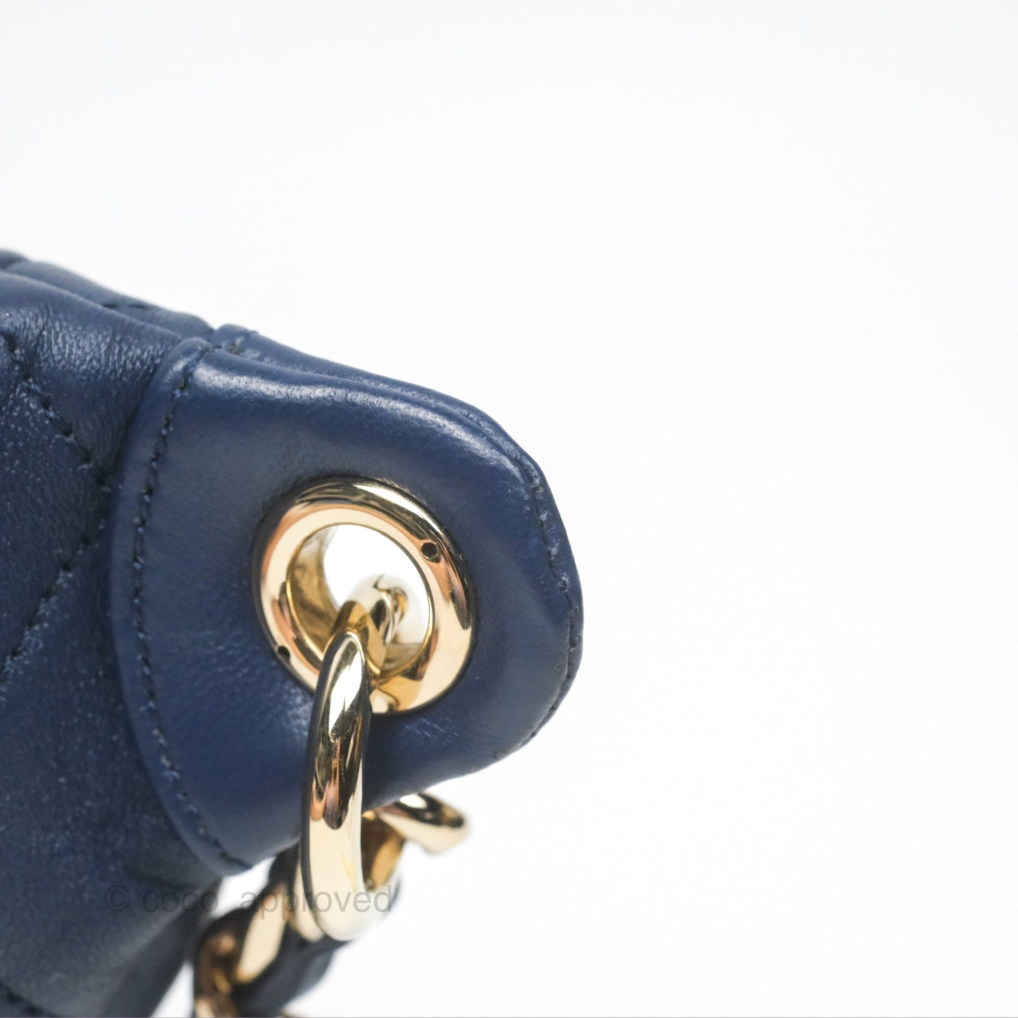 Chanel Resin Bi-Color Chain Belt Bag Navy Lambskin Gold Hardware