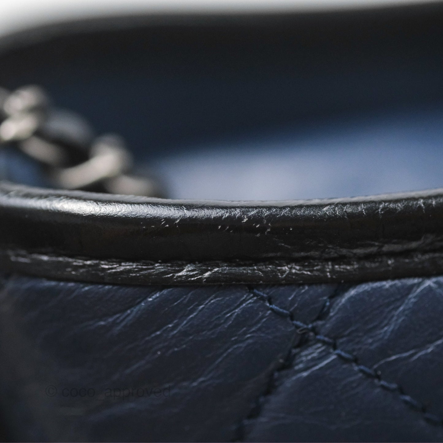 Chanel Large Gabrielle Hobo Navy Black Aged Calfskin Mixed Hardware