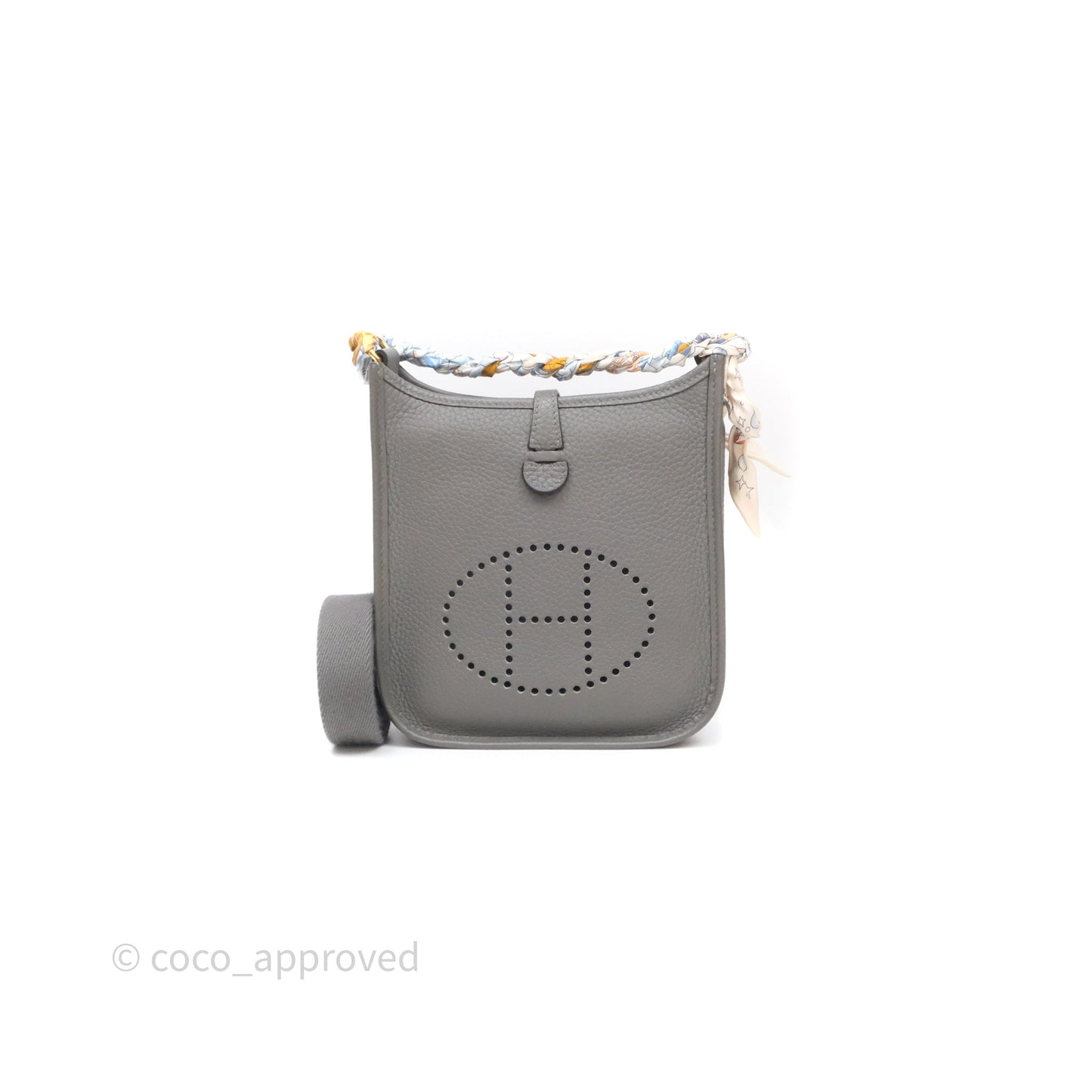 Hermès Mini Evelyne 16 Gris Meyer 0L Clemence Gold Hardware