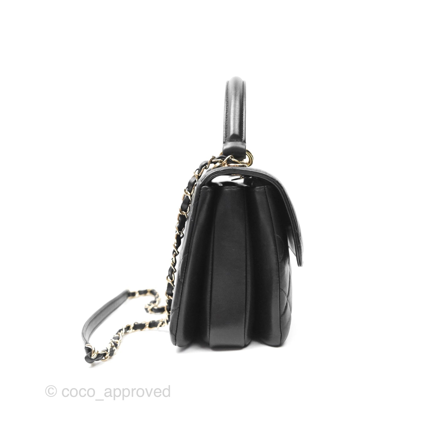 Chanel Small Trendy CC Black Lambskin Gold Hardware