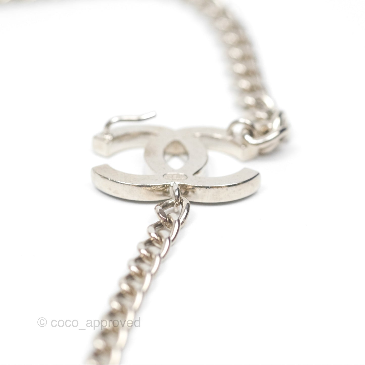 Chanel Black CC Chain Belt Silver Tone 08V