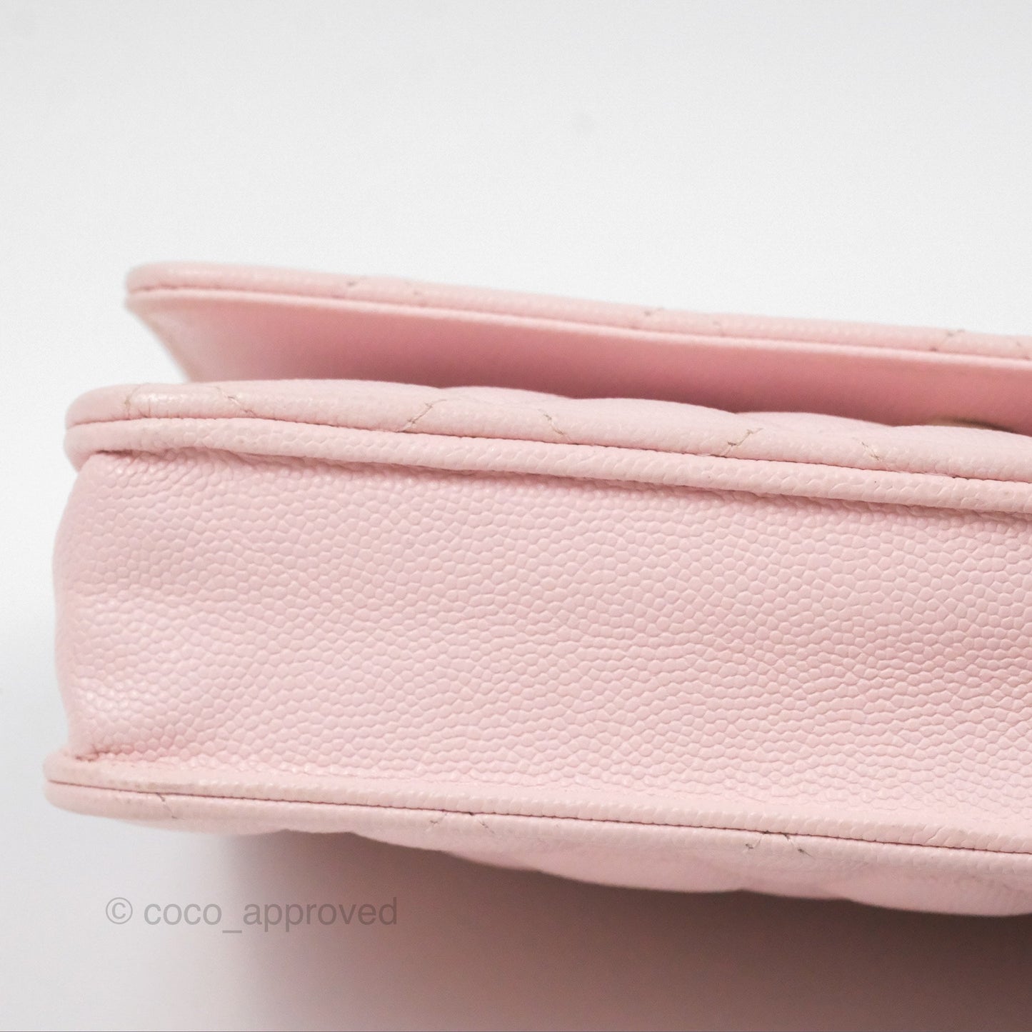 Chanel Quilted Classic Wallet on Chain WOC Pink Caviar Gold Hardware