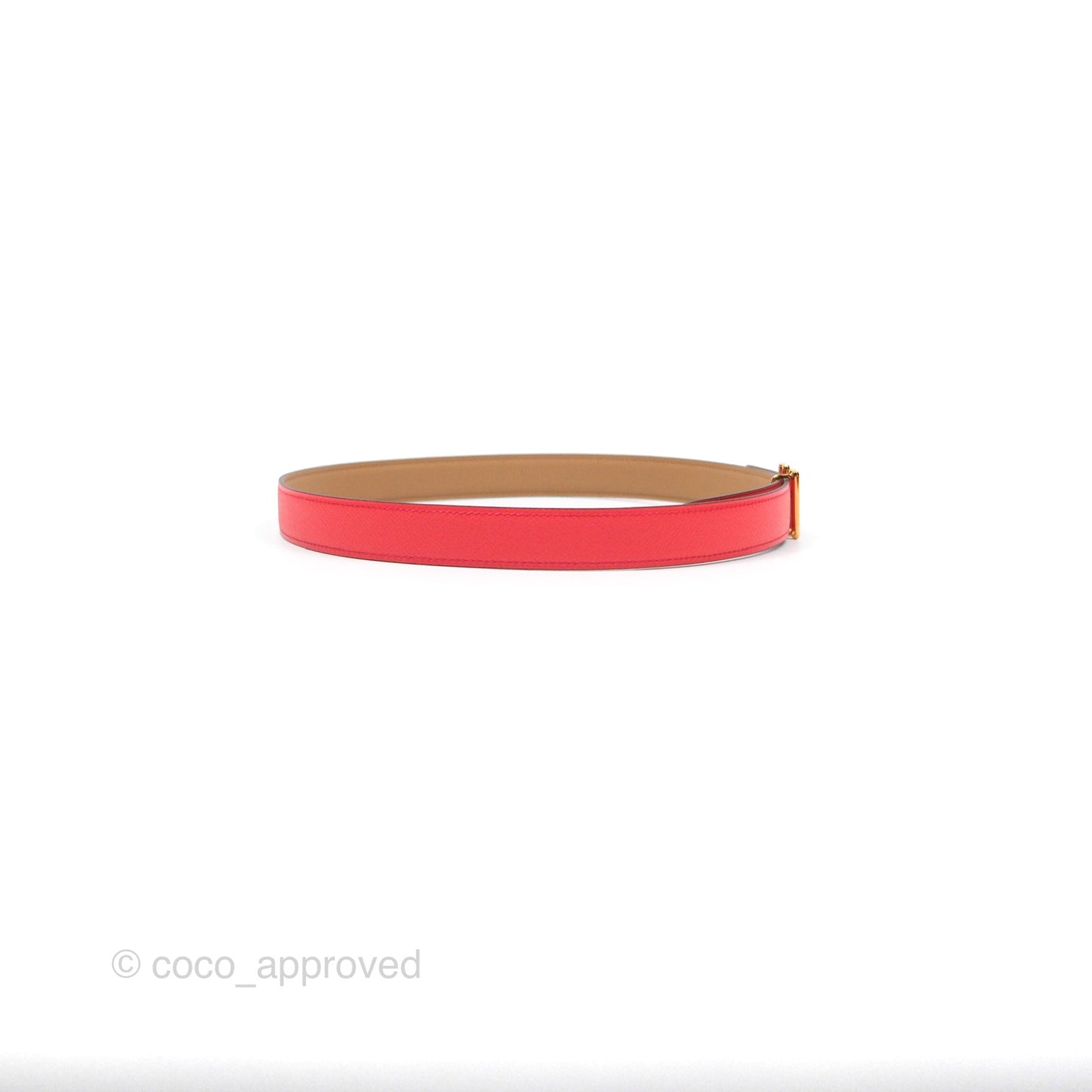Hermès H au Carre Twist Belt Buckle & Reversible Rose Gold Hardware 24 mm