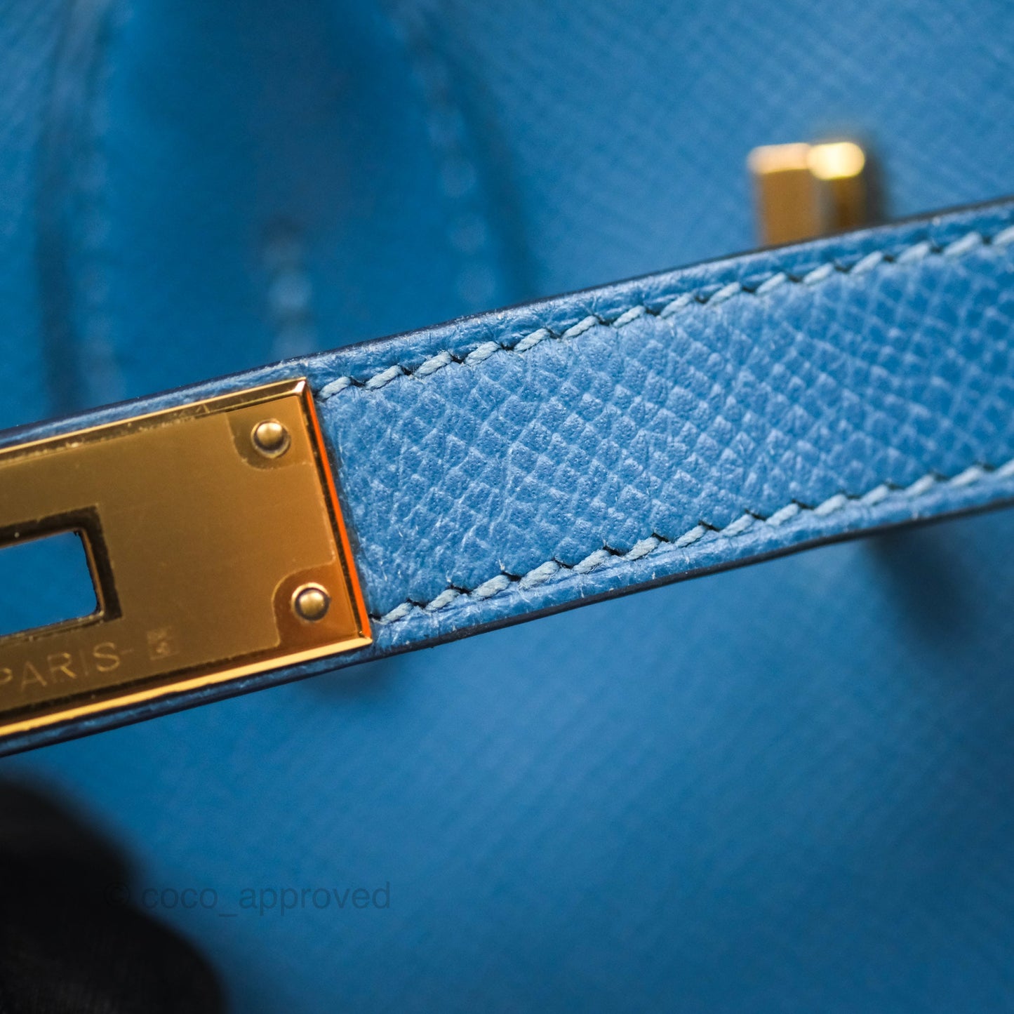Hermès Birkin 30 Retourne Bleu Brighton 7E Epsom Gold Hardware