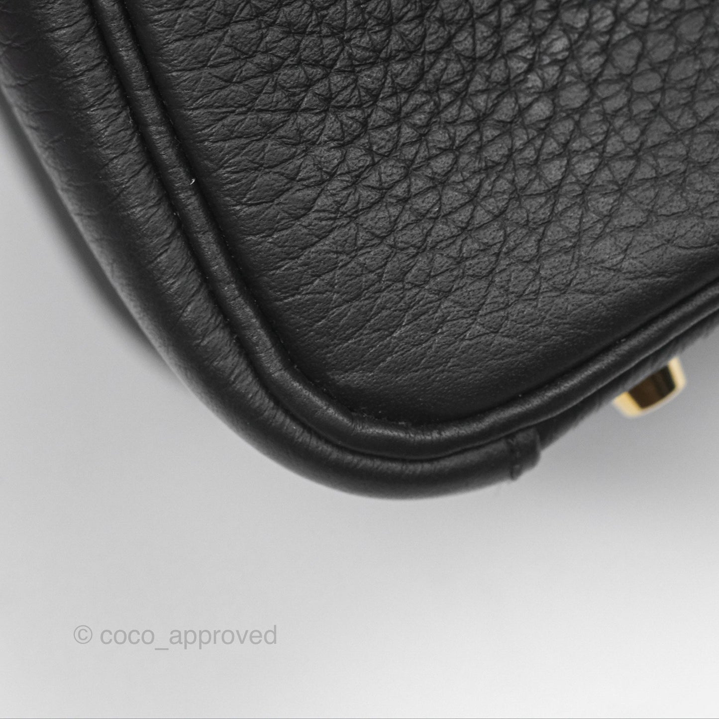 Hermès Mini Lindy 20 Noir 89 Clemence Gold Hardware