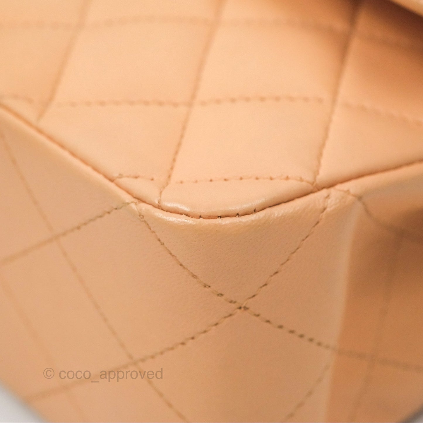 Chanel Classic M/L Medium Flap Quilted Beige Pink Lambskin Gold Hardware