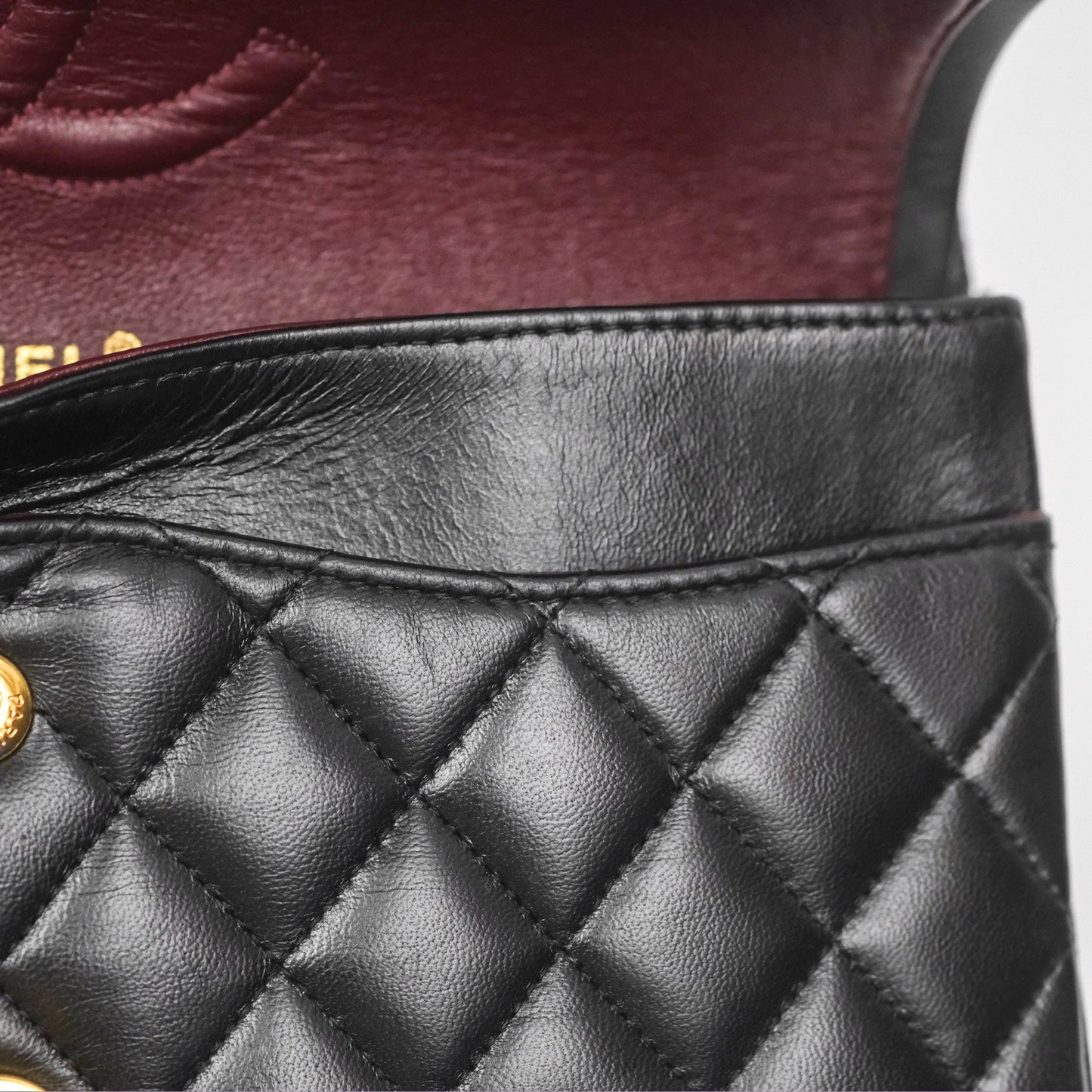 Chanel Classic M/L Medium Flap Quilted Black Lambskin 24K Gold Hardware