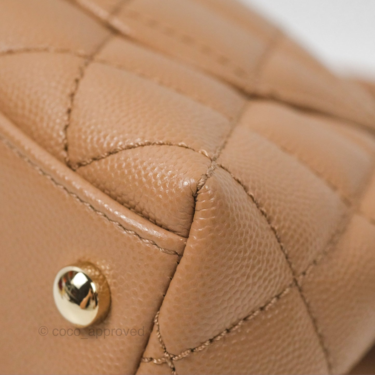 Chanel Mini Coco Handle Dark Beige Caviar Gold Hardware