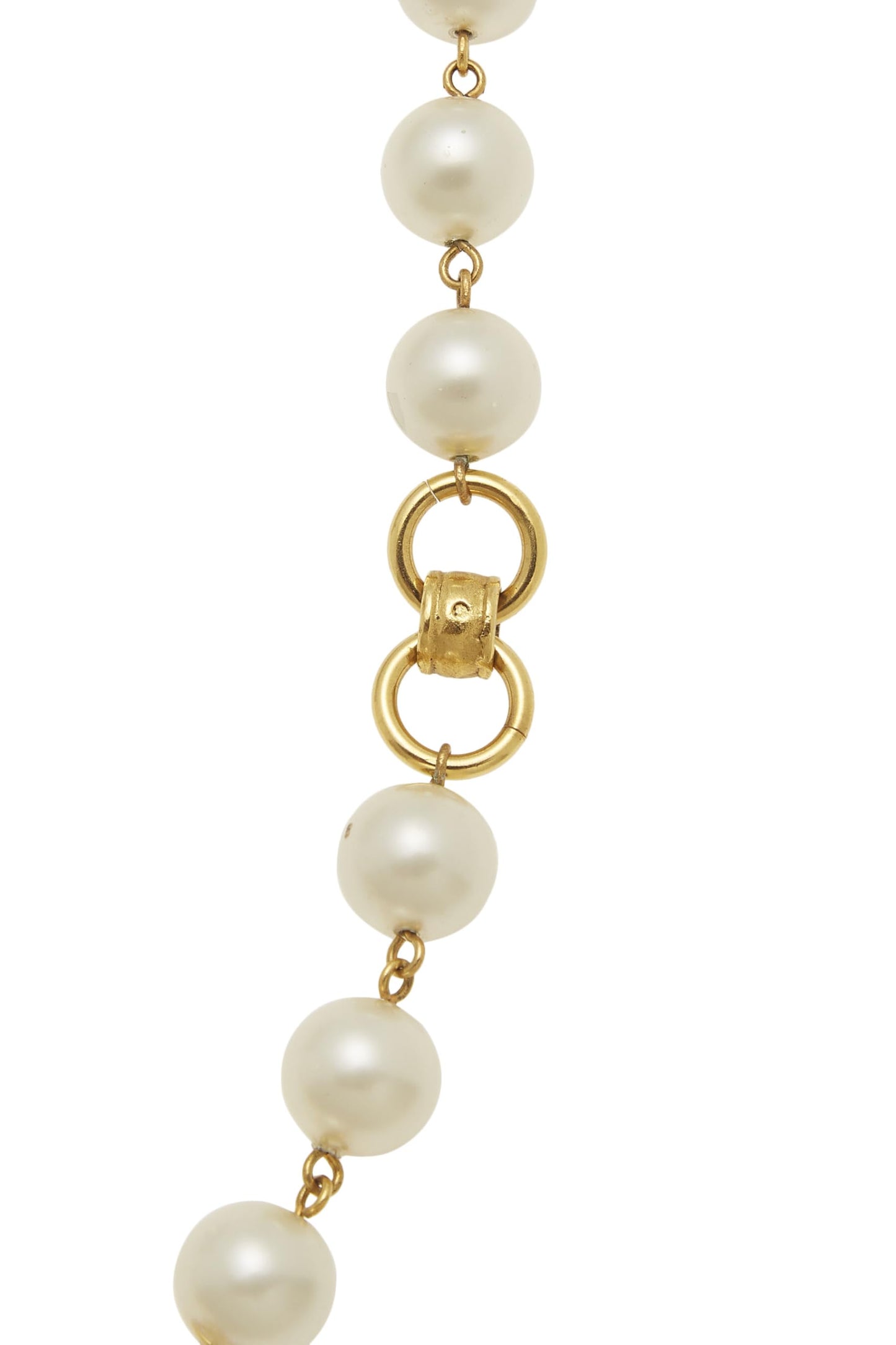 Chanel,  Gold & Faux Pearl Necklace, Gold