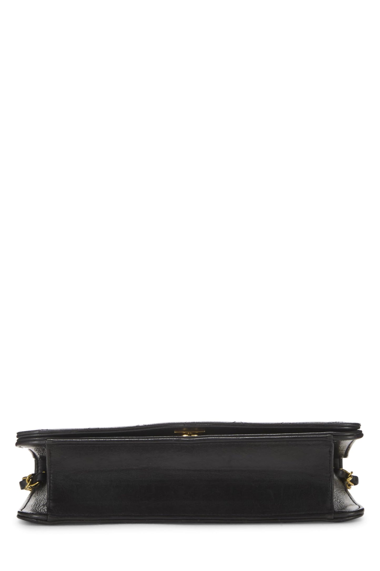 Chanel,  Black Quilted Lambskin Snap Full Flap Small, Black