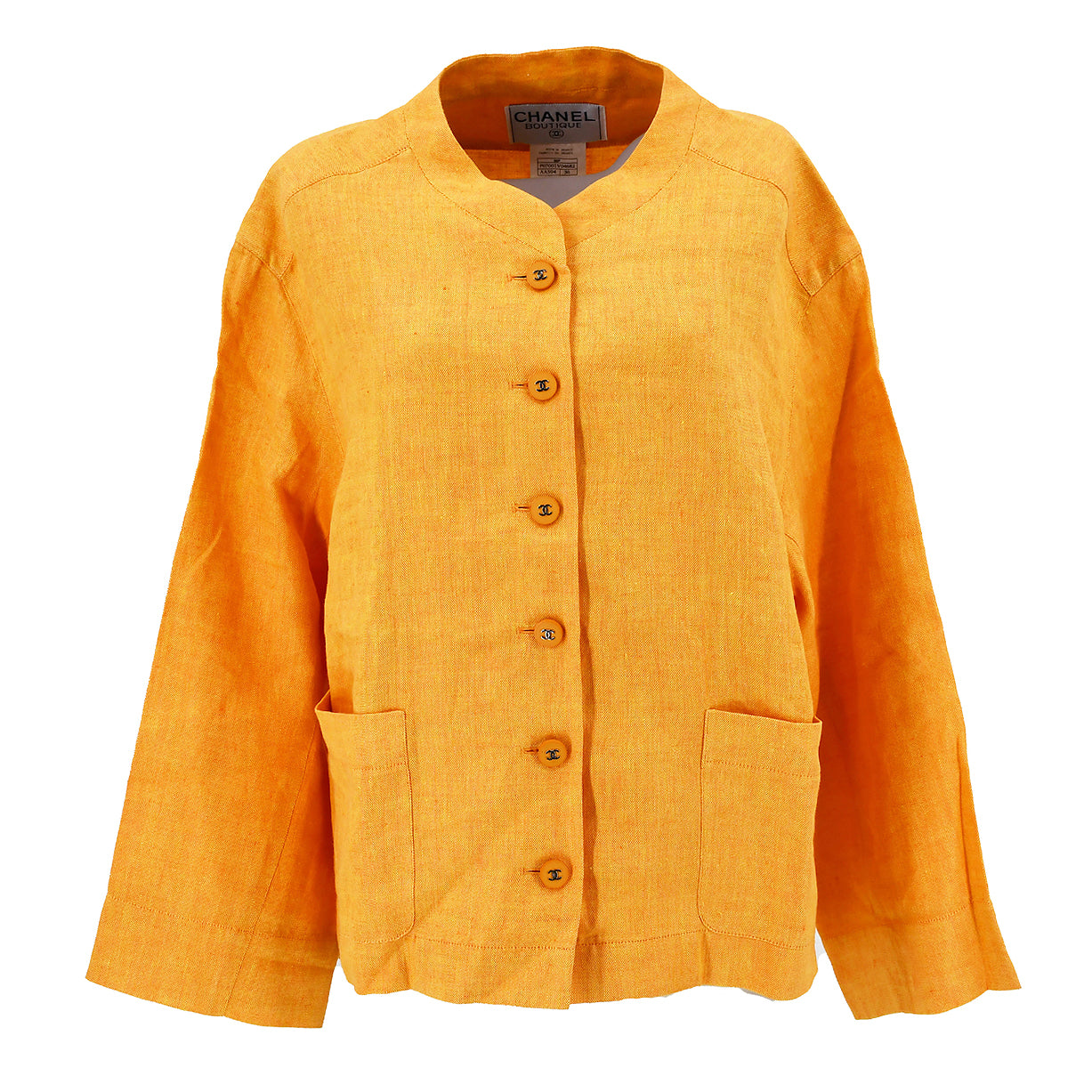 Luxury Chanel 1996 spring CC-buttons linen jacket #36