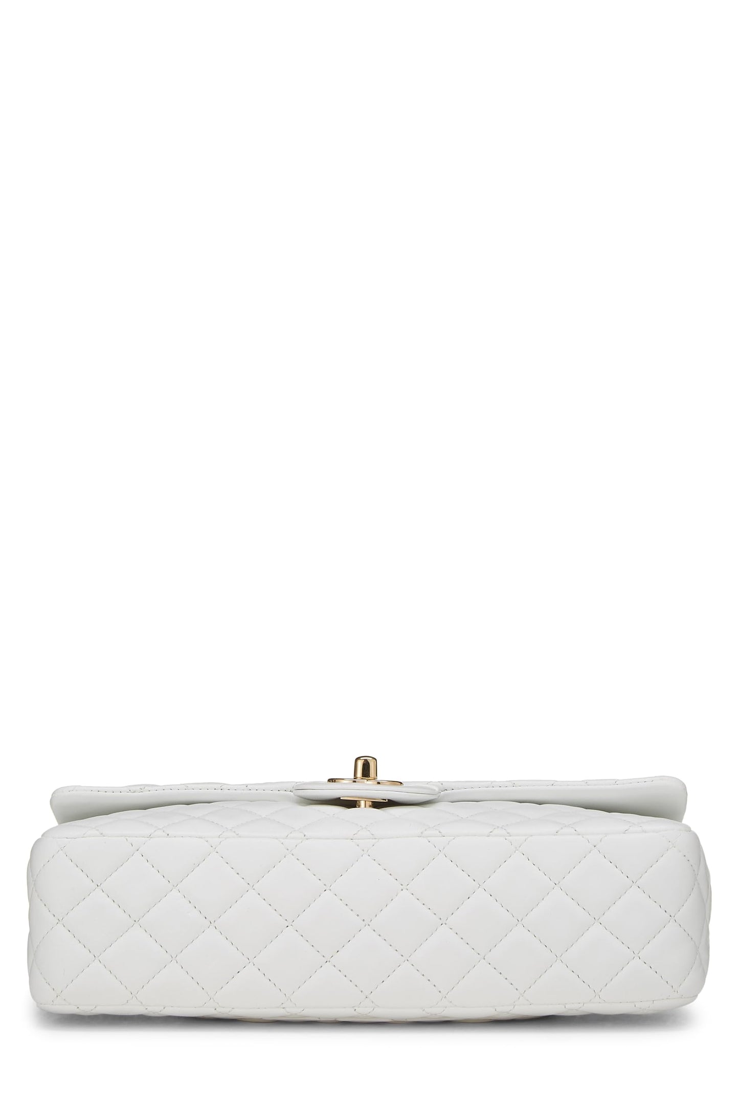 Chanel,  White Quilted Lambskin Valentine Flap Medium, White