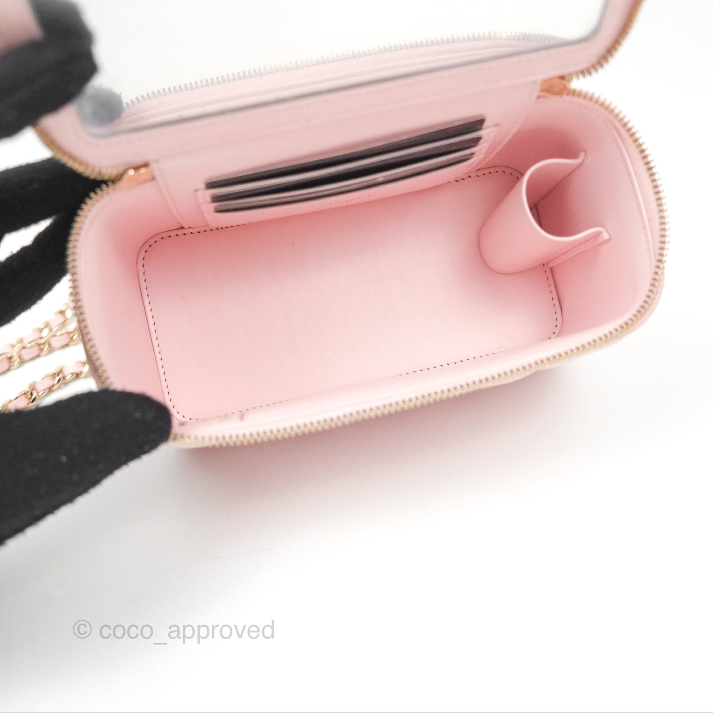 Chanel Classic Vanity With Chain Pink Caviar Gold Hardware
