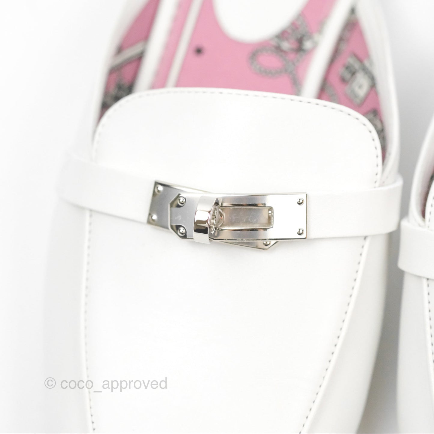 Hermès Oz Mules White Calfskin Silver Hardware Size 39
