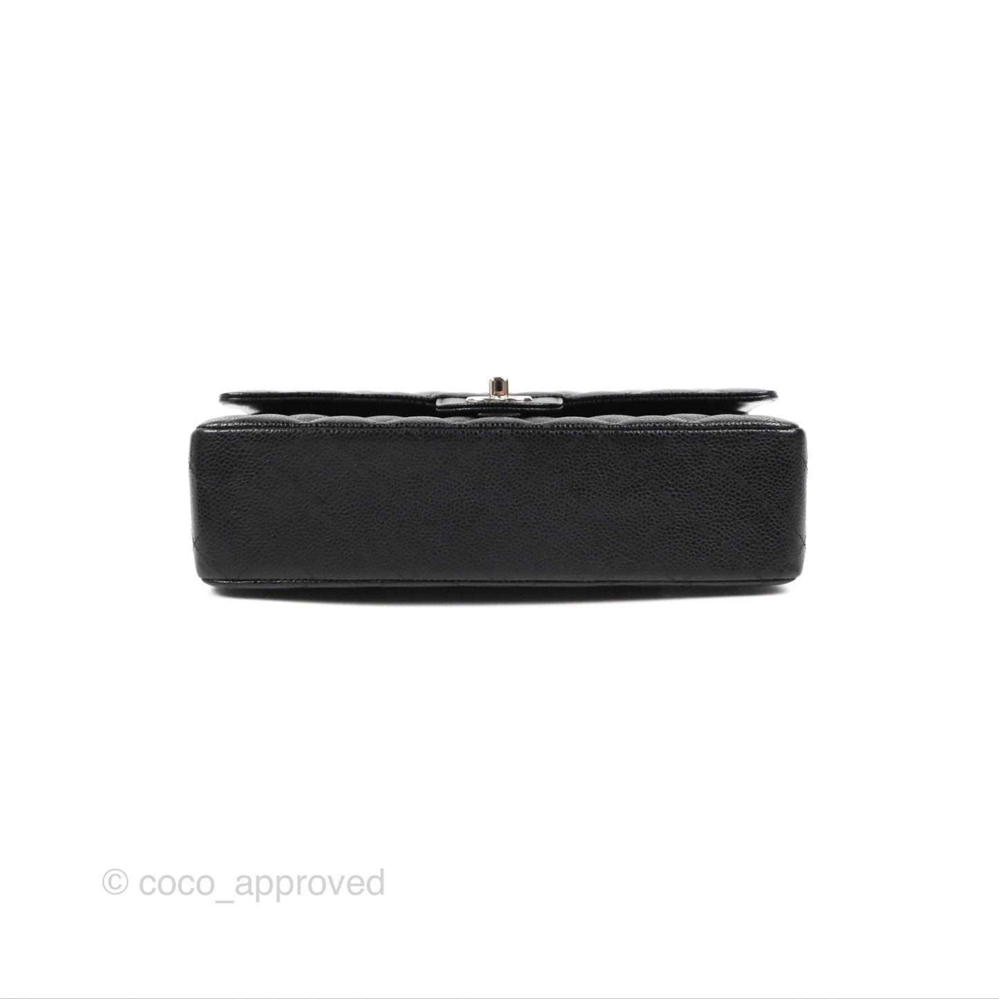 Chanel Classic M/L Medium Flap Quilted Black Caviar Silver Hardware