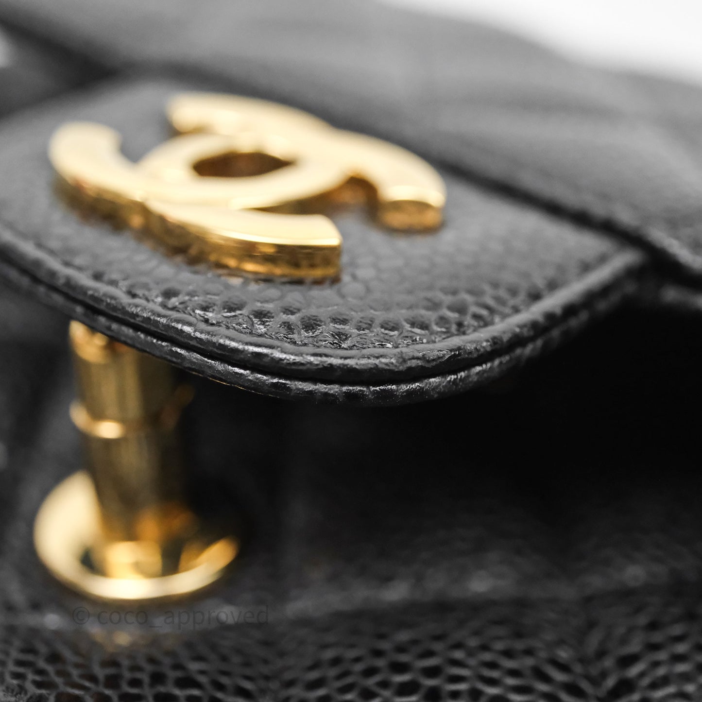 Chanel Classic Medium Flap Quilted Black Caviar Gold Hardware
