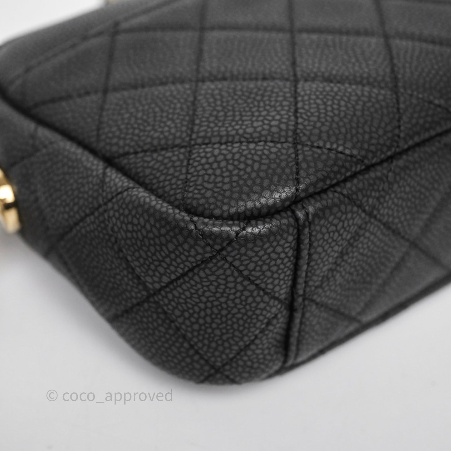 Chanel Camera Bag Black Matte Caviar Gold Hardware
