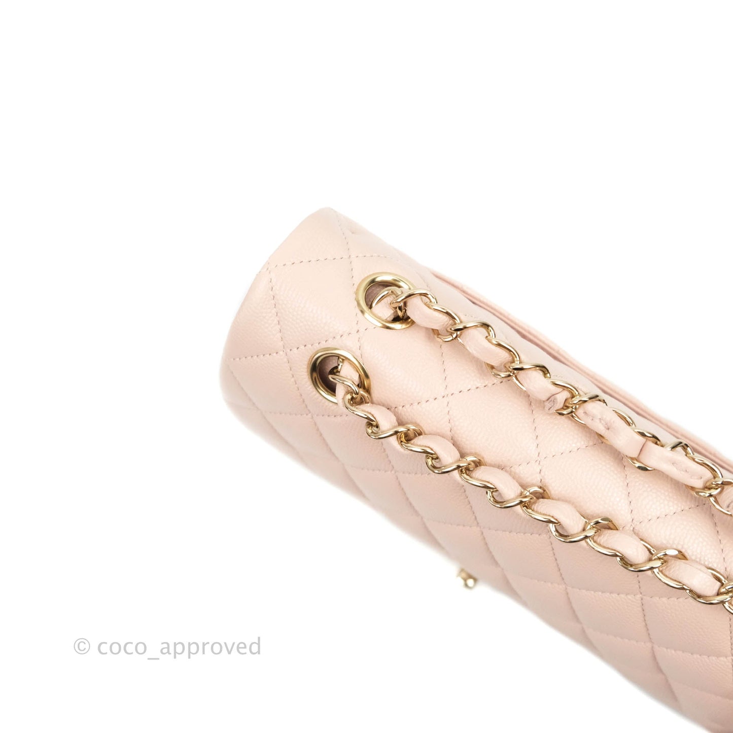Chanel Classic Small S/M Flap Rose Clair Pink Caviar Gold Hardware 21C