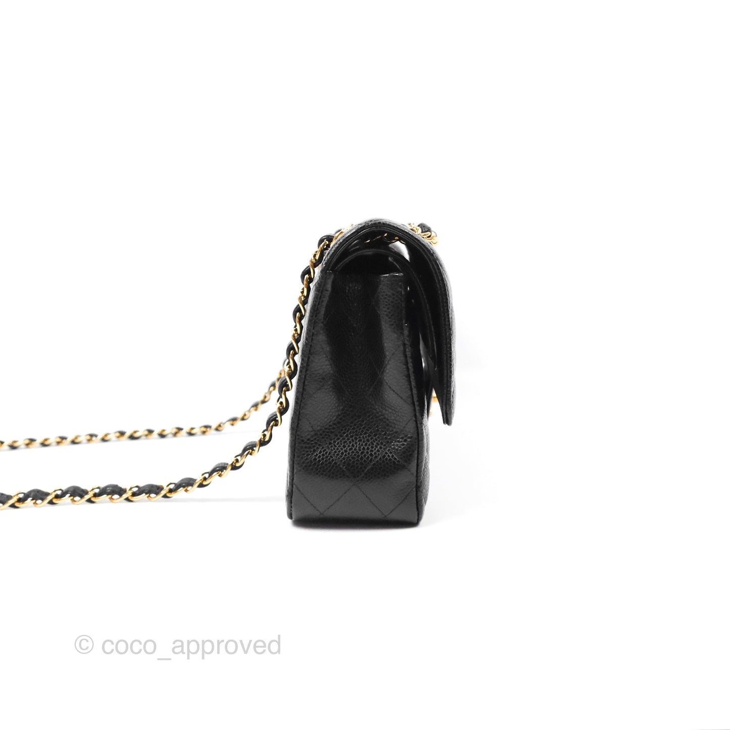 Chanel Classic M/L Medium Flap Quilted Black Caviar Gold Hardware
