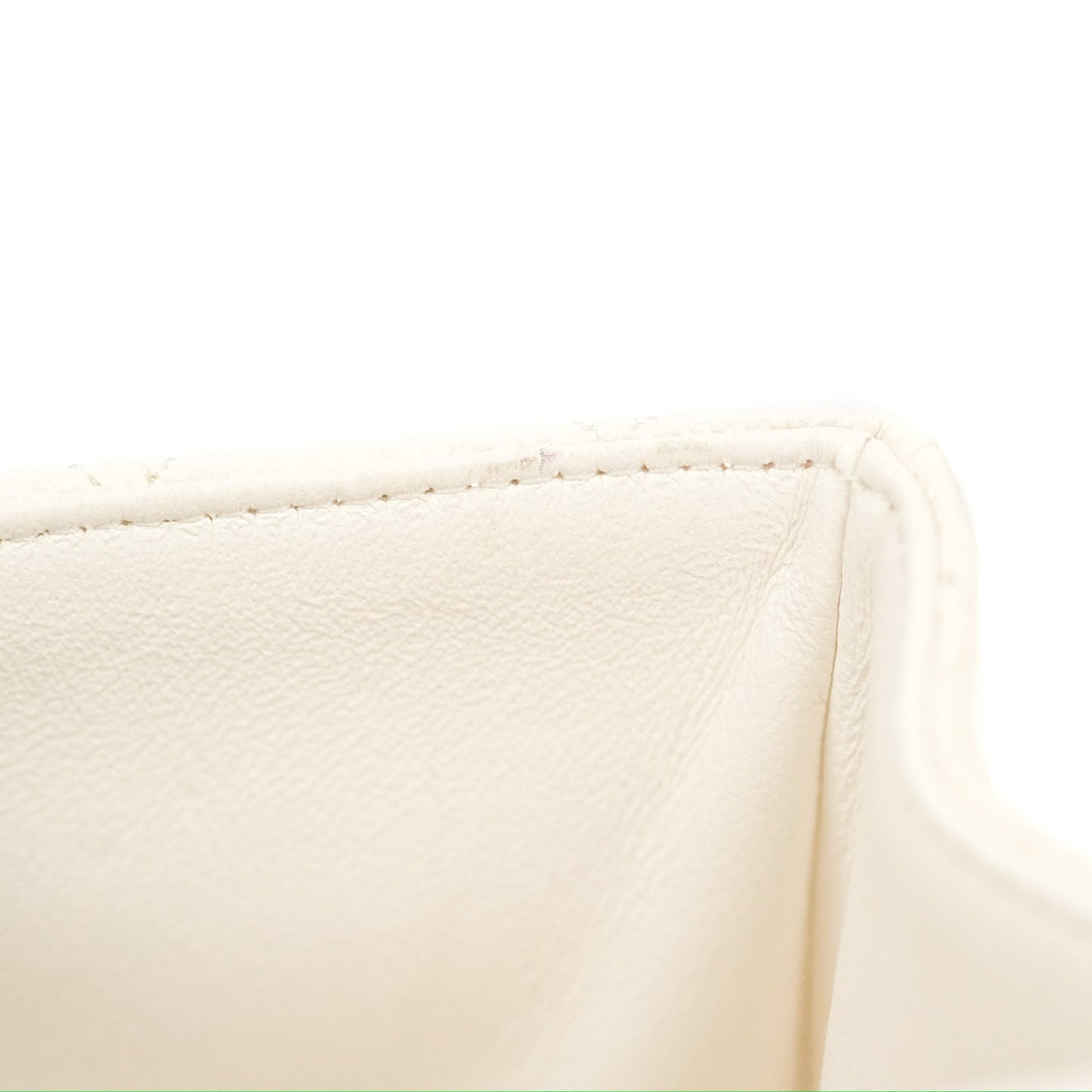 Chanel Top Handle Mini Rectangular Flap Bag White Caviar Gold Hardware