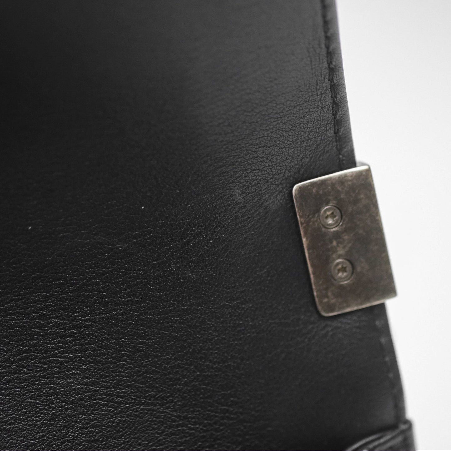 Chanel Small Boy Black Calfskin Ruthenium Hardware