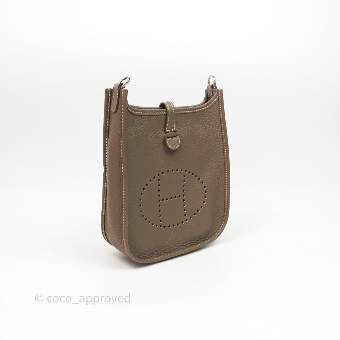 Hermès Mini Evelyne 16 Etoupe Clemence Palladium Hardware