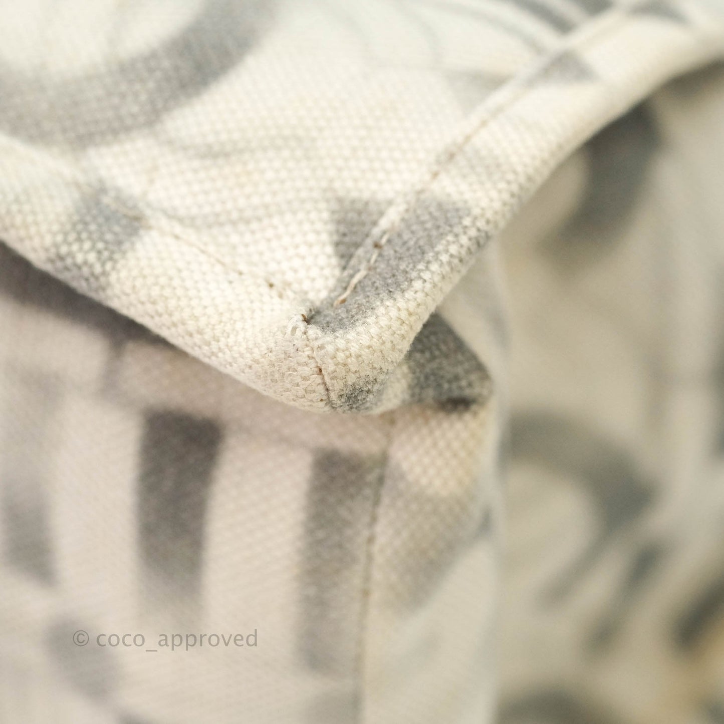 Chanel Print Fabric Tote Ruthenium Hardware