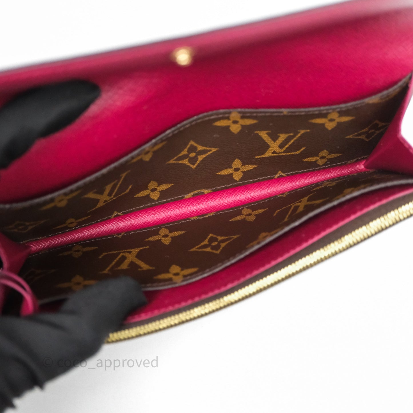 Louis Vuitton Emilie Wallet Monogram Canvas Fuchsia Pink