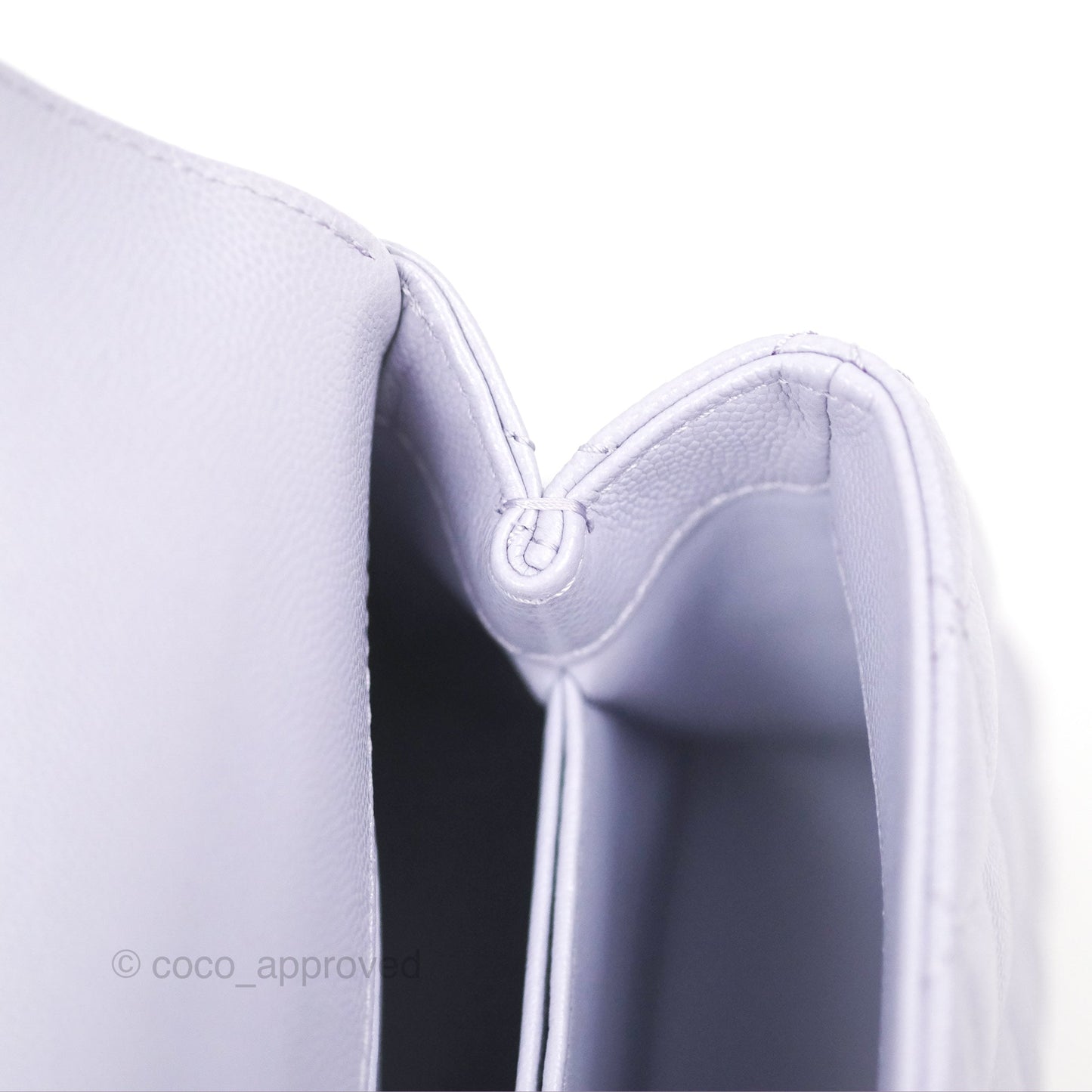 Chanel Small Coco Handle Quilted Lilac Caviar Gold Hardware