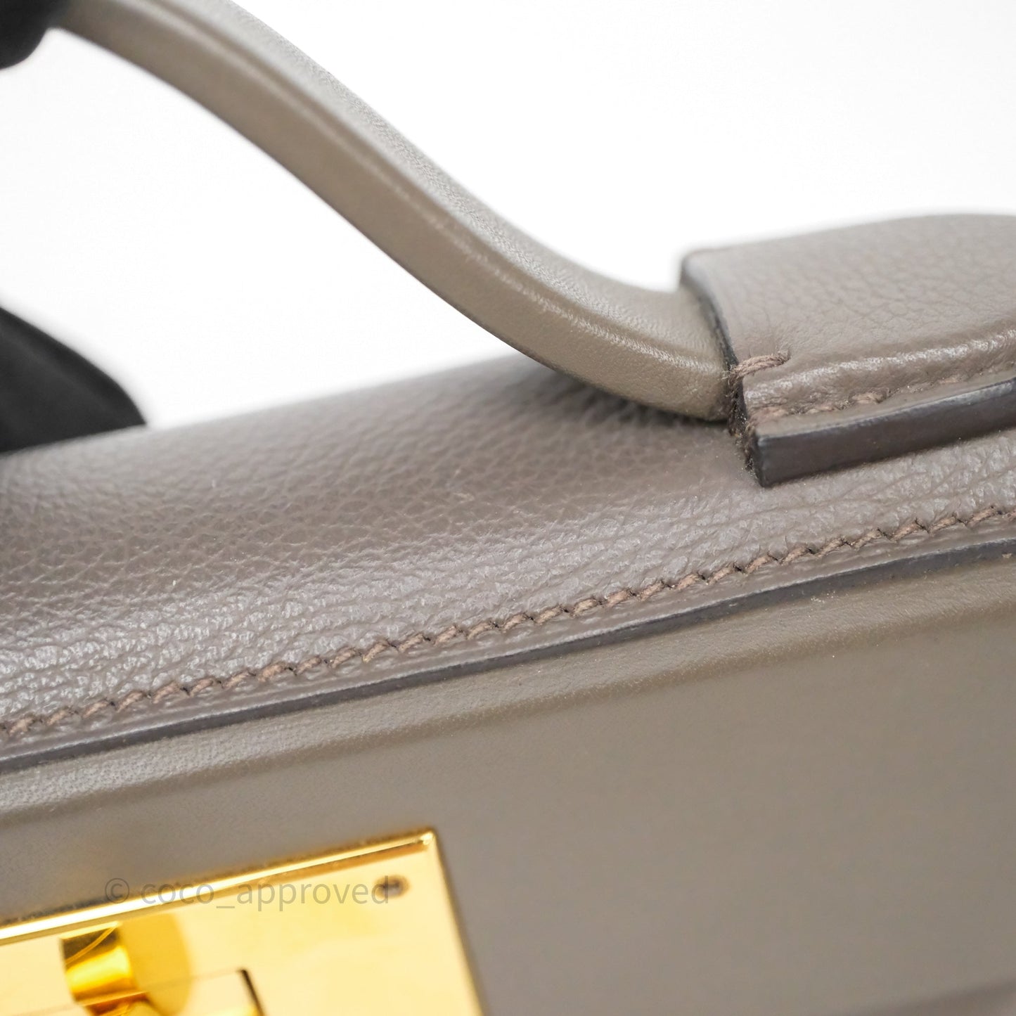 Hermès 24/24 21 Mini Gris Etain 8F Evercolor/ Swift Gold Hardware