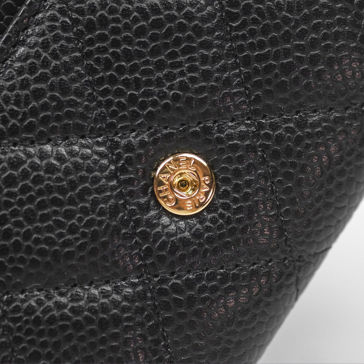 Chanel Quilted Flap Card Holder Caviar Black Gold Hardware