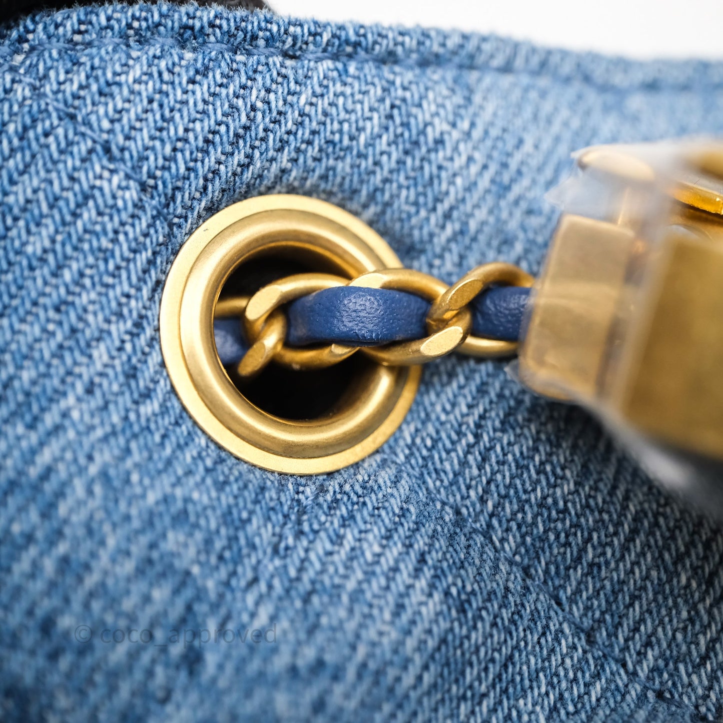 Chanel 25 Mini Washed Denim Aged Gold Hardware
