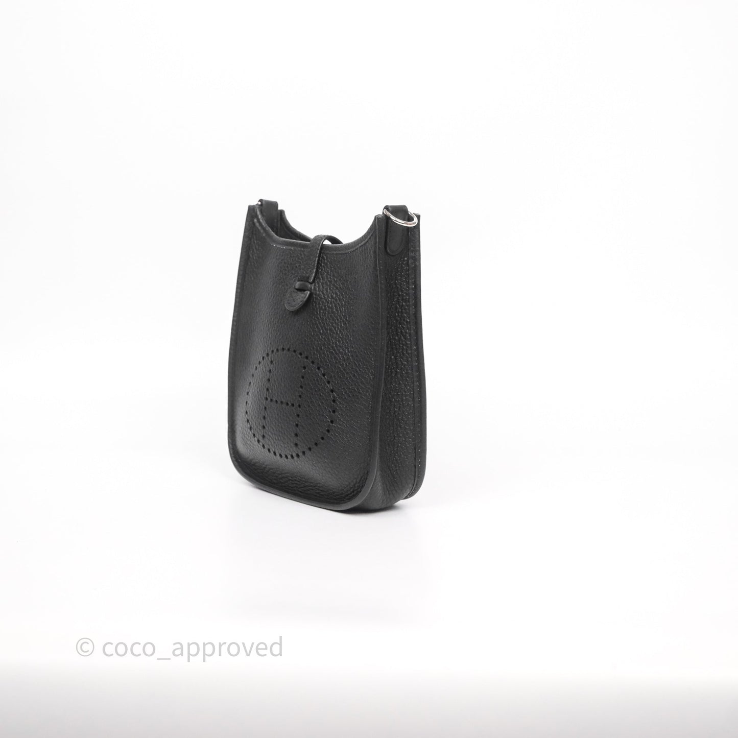 Hermès Mini Evelyne 16 Noir 89 Clemence Palladium Hardware
