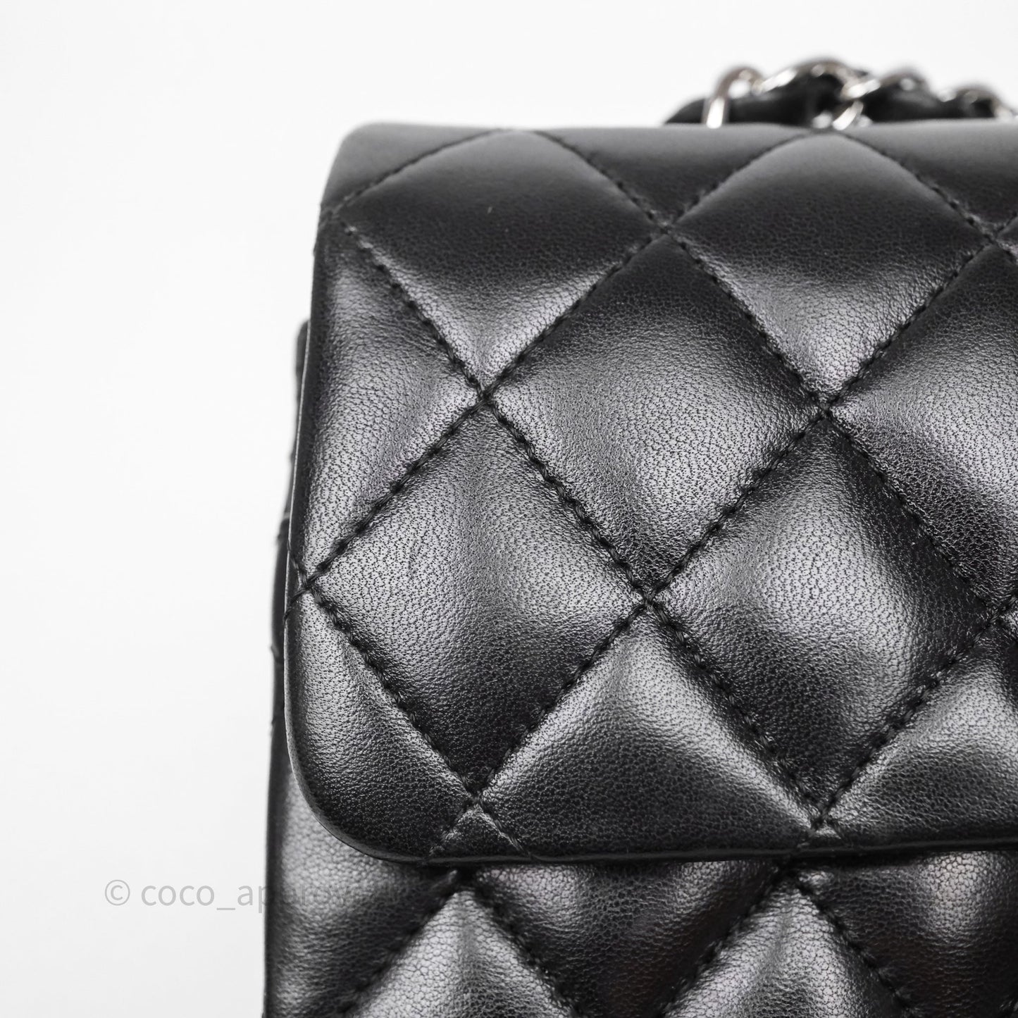 Chanel Small Classic Flap Quilted Black Lambskin Silver Hardware